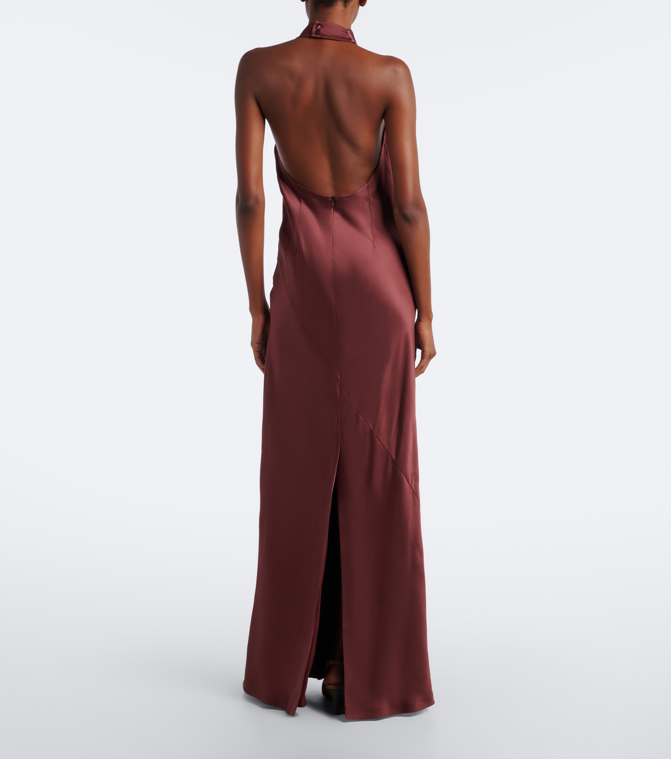 Brunello Cucinelli Brunello Cucinelli Halterneck silk satin gown