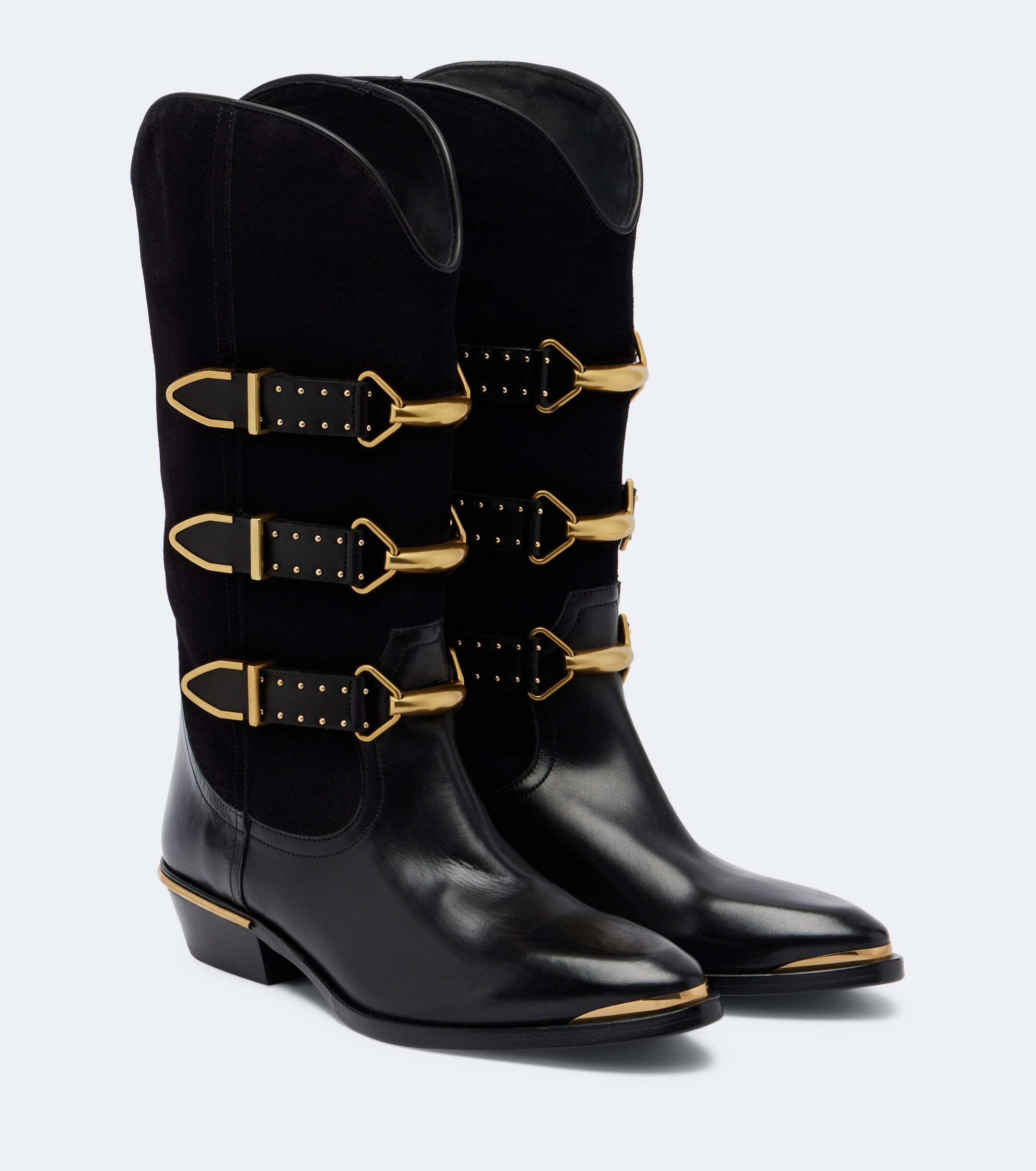 Isabel Marant Isabel Marant Mexia leather and suede cowboy boots