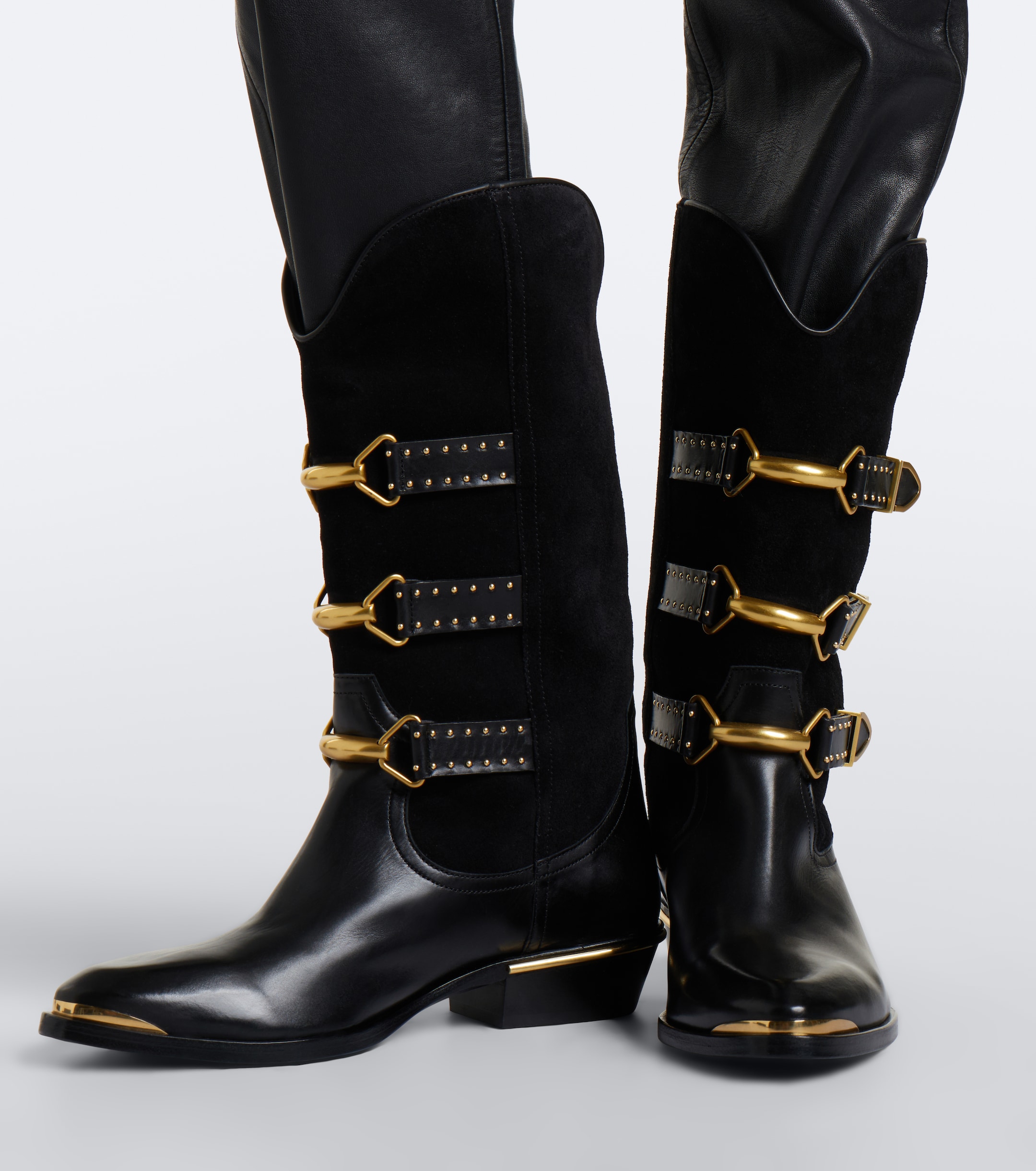 Isabel Marant Isabel Marant Mexia leather and suede cowboy boots