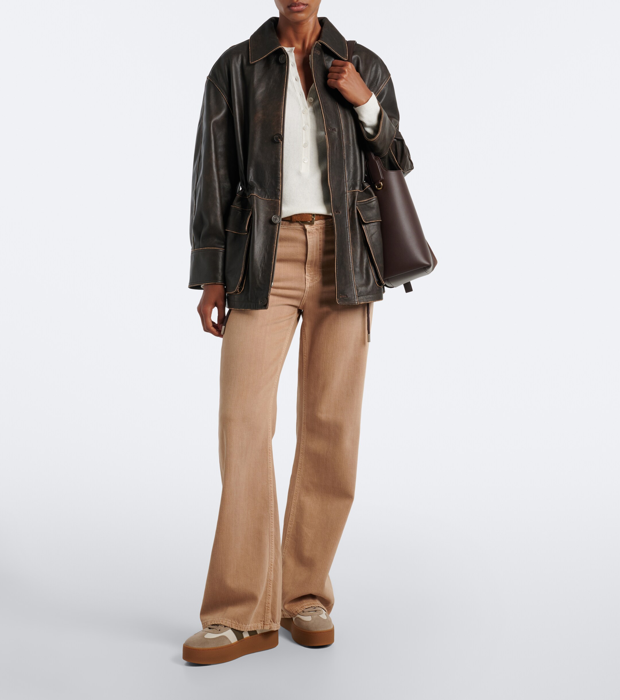Hogan Hogan Cool suede-trimmed leather platform sneakers