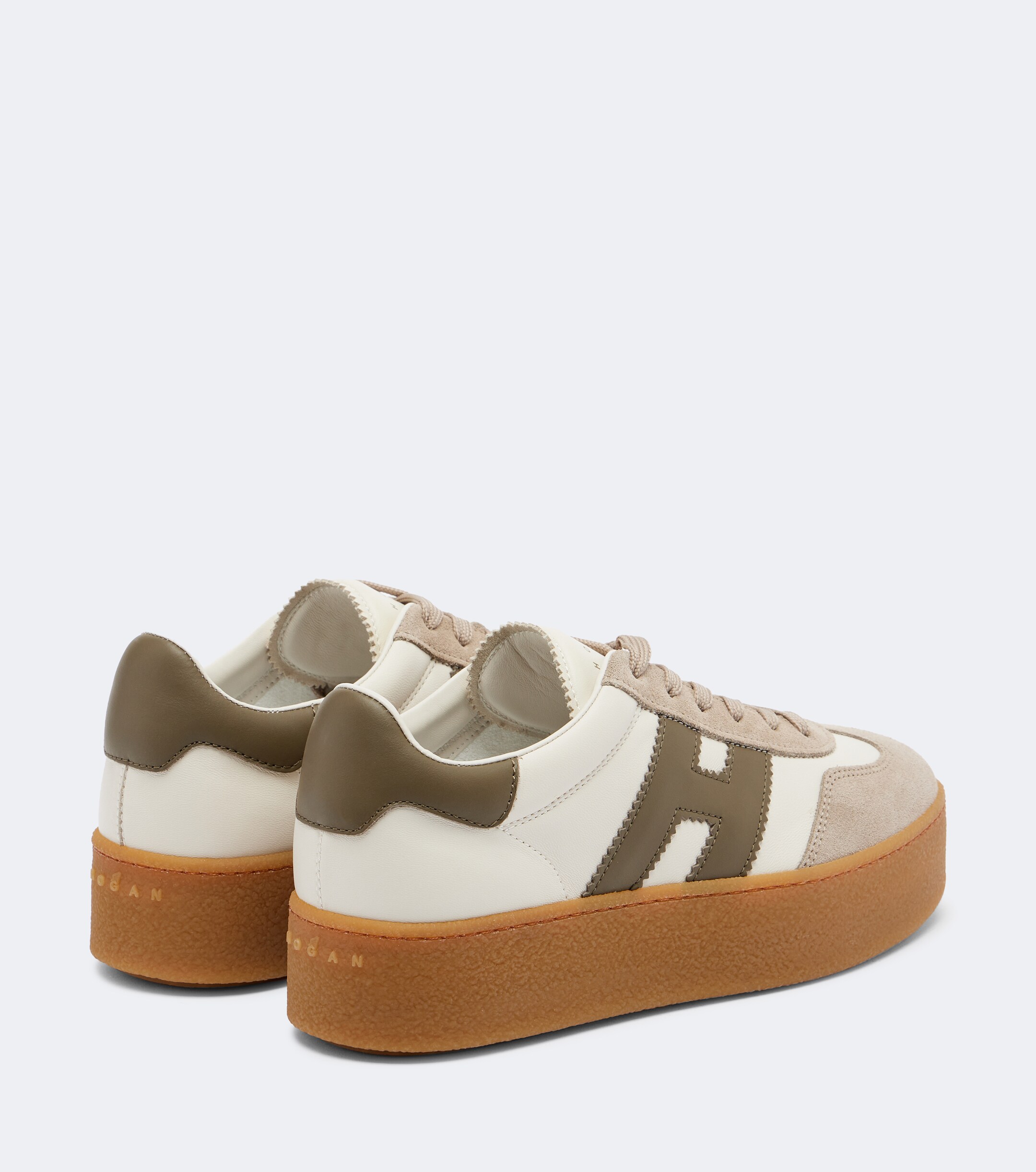 Hogan Hogan Cool suede-trimmed leather platform sneakers