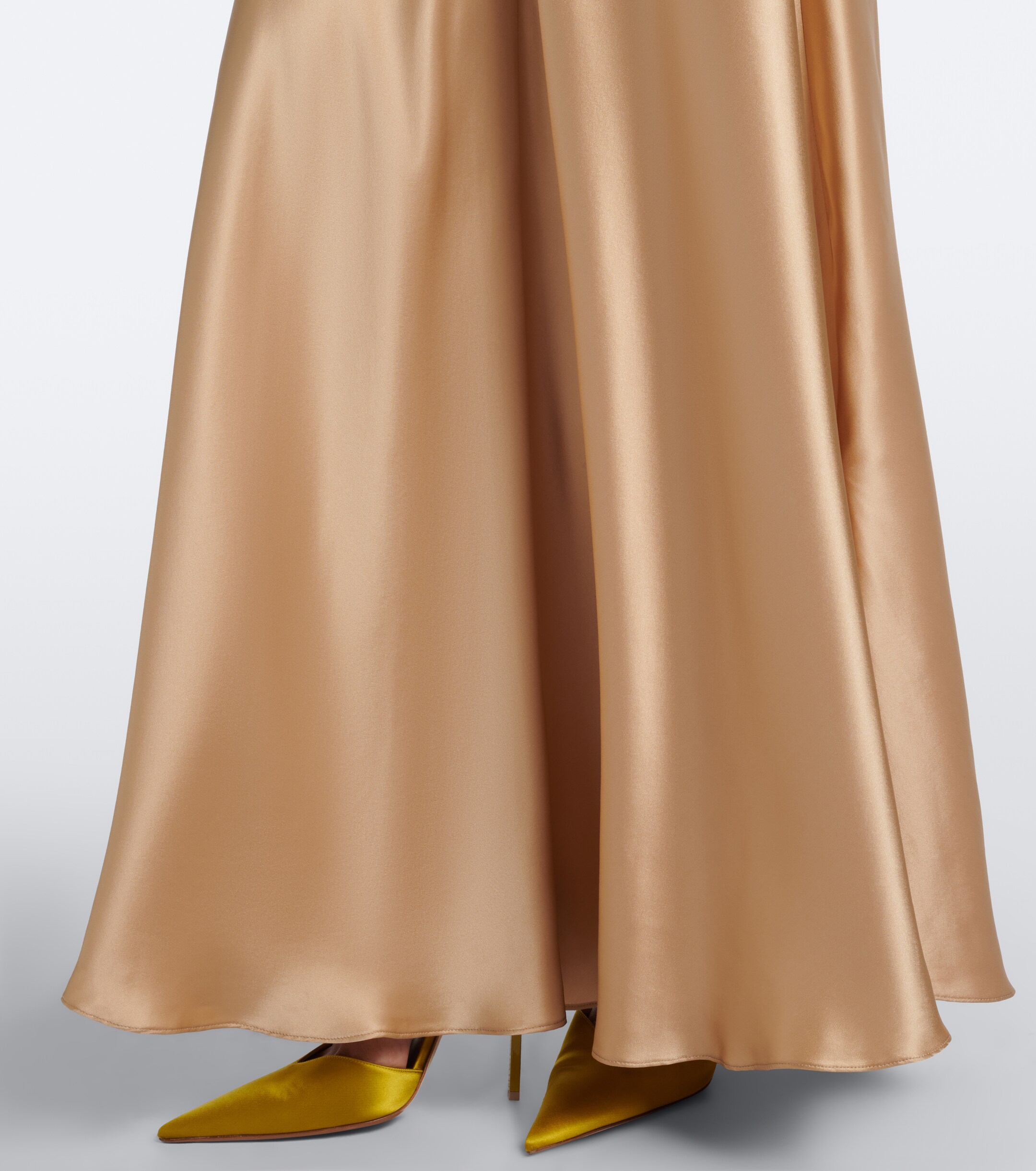 Rodarte Rodarte Lace-trimmed sequined silk satin gown