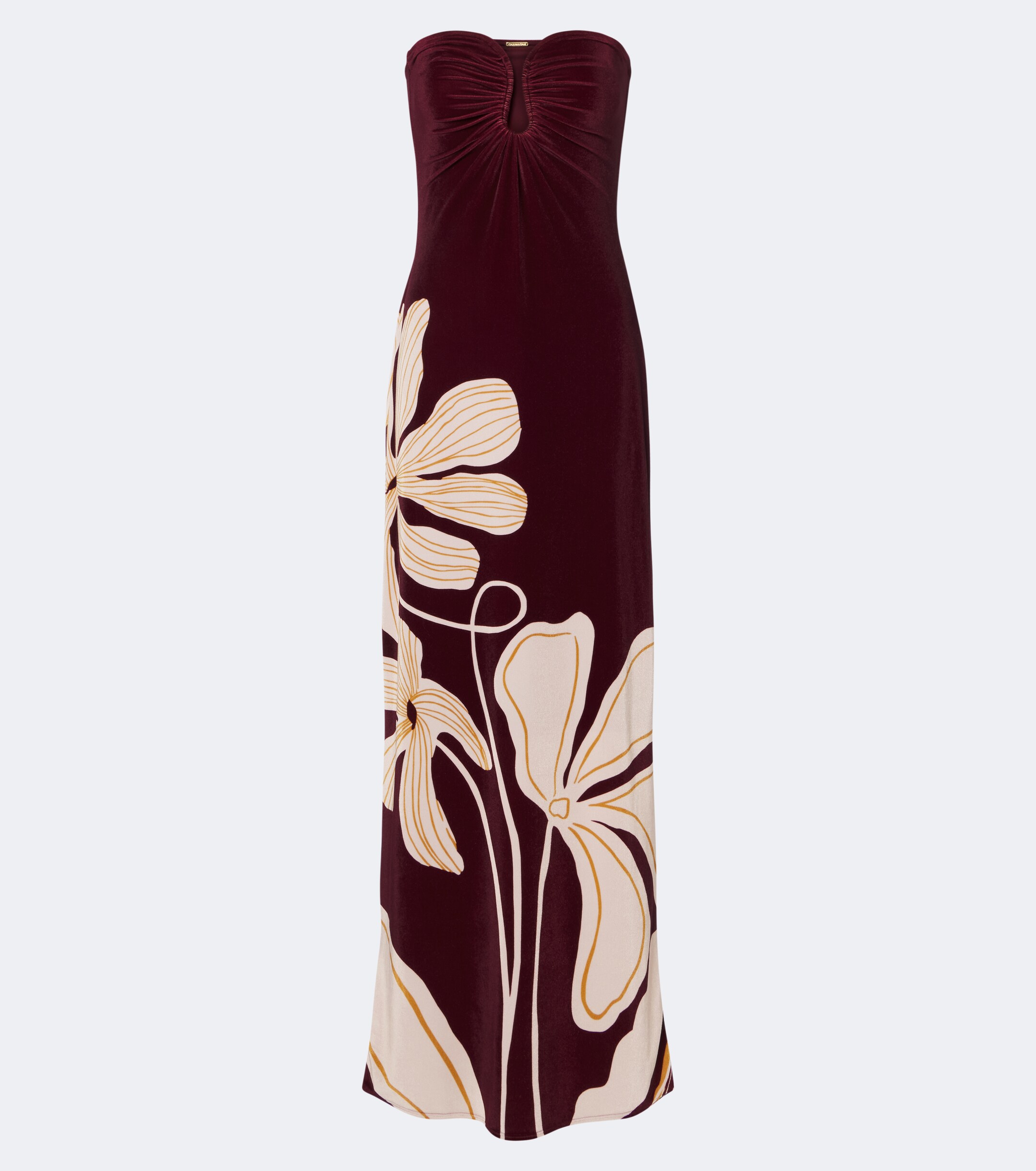 Cala de la Cruz Cala de la Cruz Yves floral gathered velvet gown
