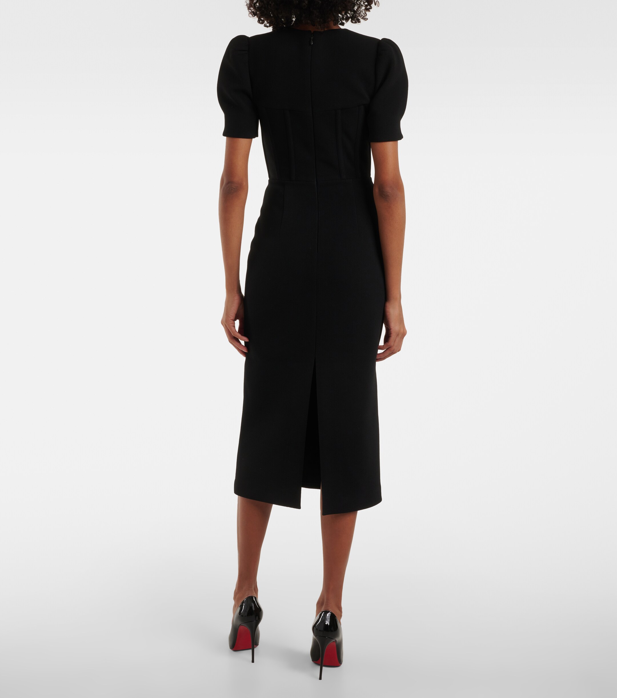Rebecca Vallance Elora balloon-sleeve midi dress