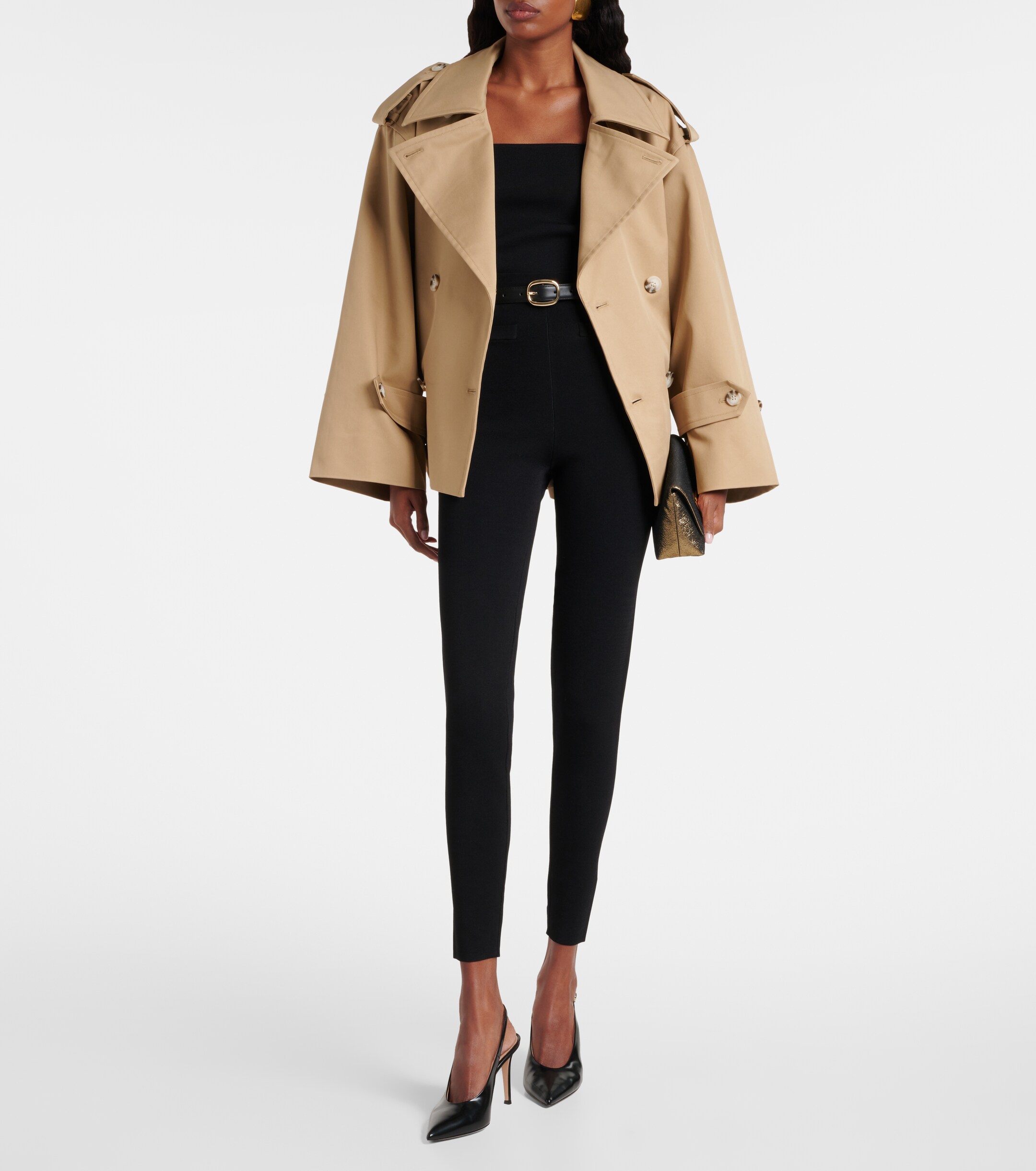 self-portrait Belted high-rise leggings