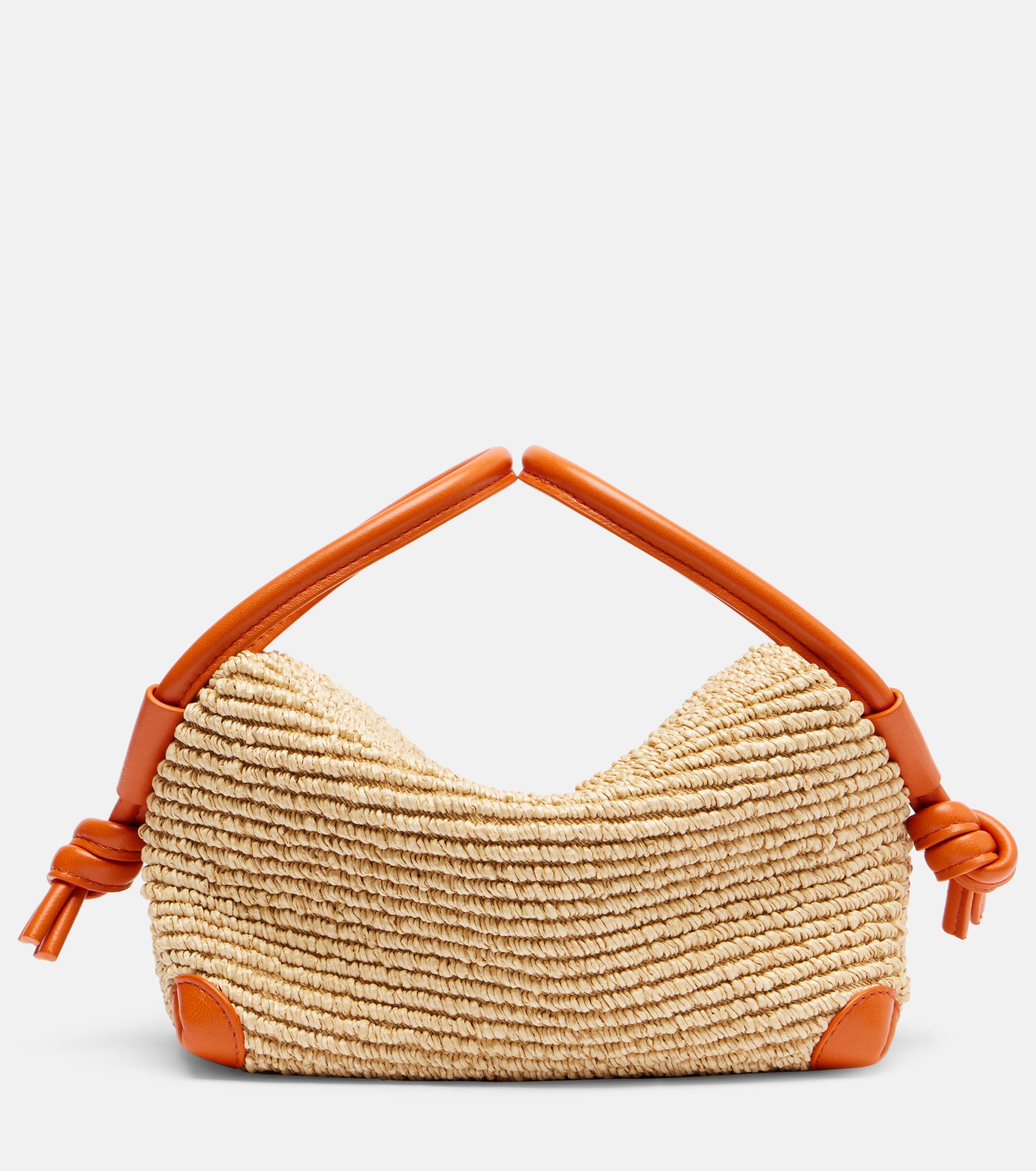 Bottega Veneta Loop leather-trimmed raffia tote bag