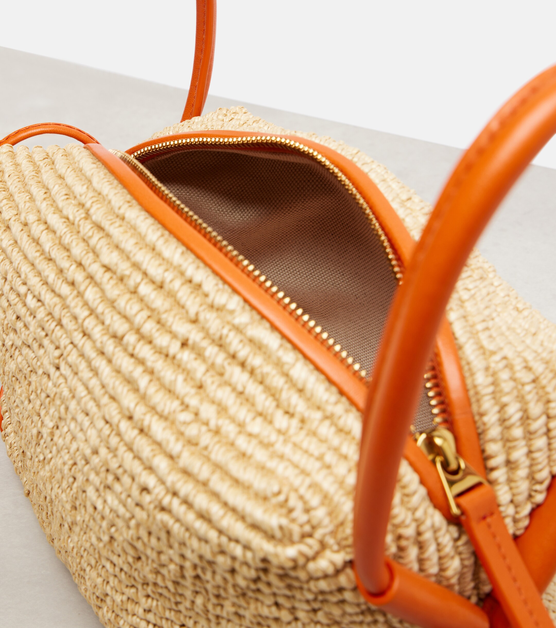 Bottega Veneta Loop leather-trimmed raffia tote bag