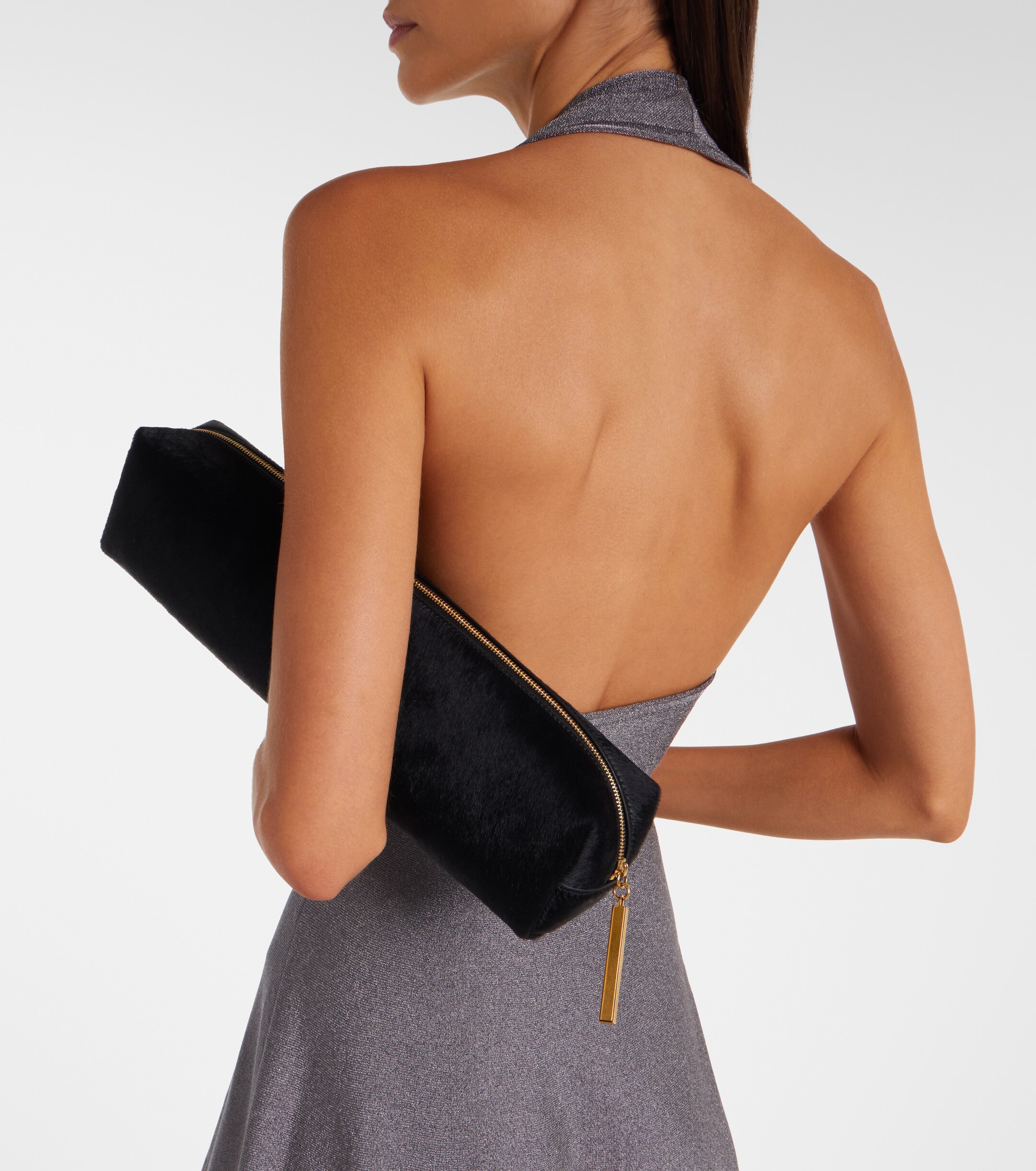 KHAITE Kye calf hair clutch