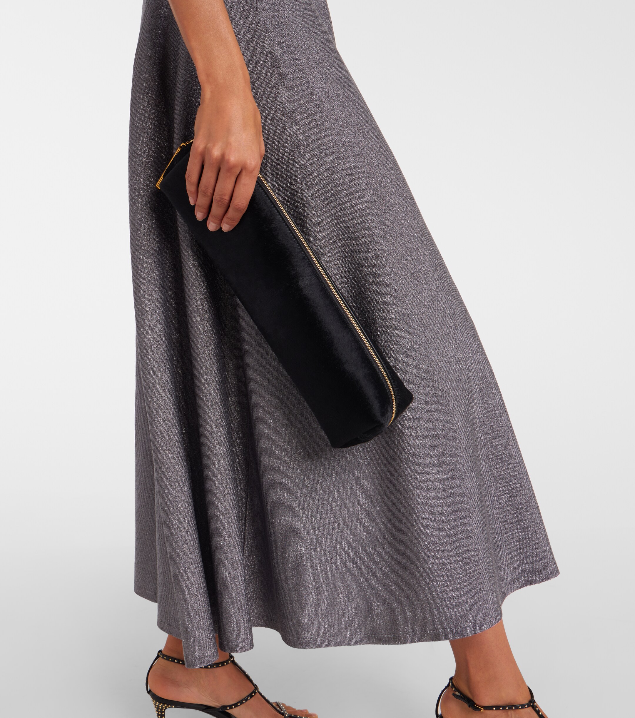 KHAITE Kye calf hair clutch