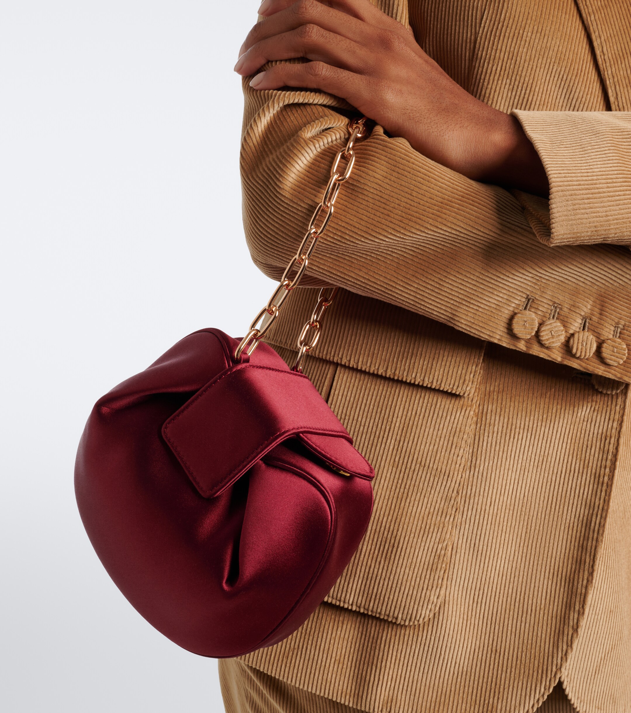 Gabriela Hearst Soft Demi satin clutch