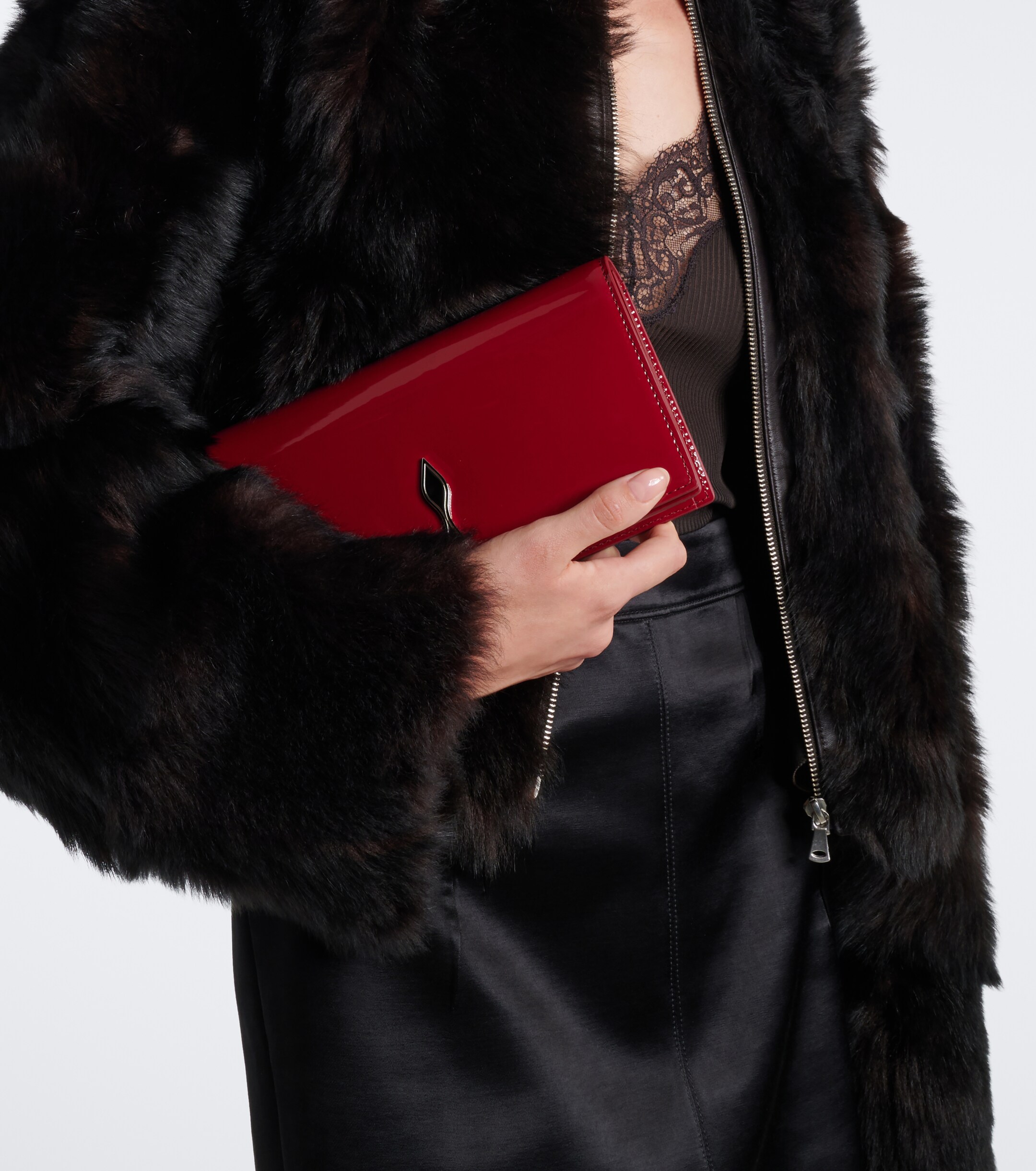 CHRISTIAN LOUBOUTIN Bettina patent leather clutch