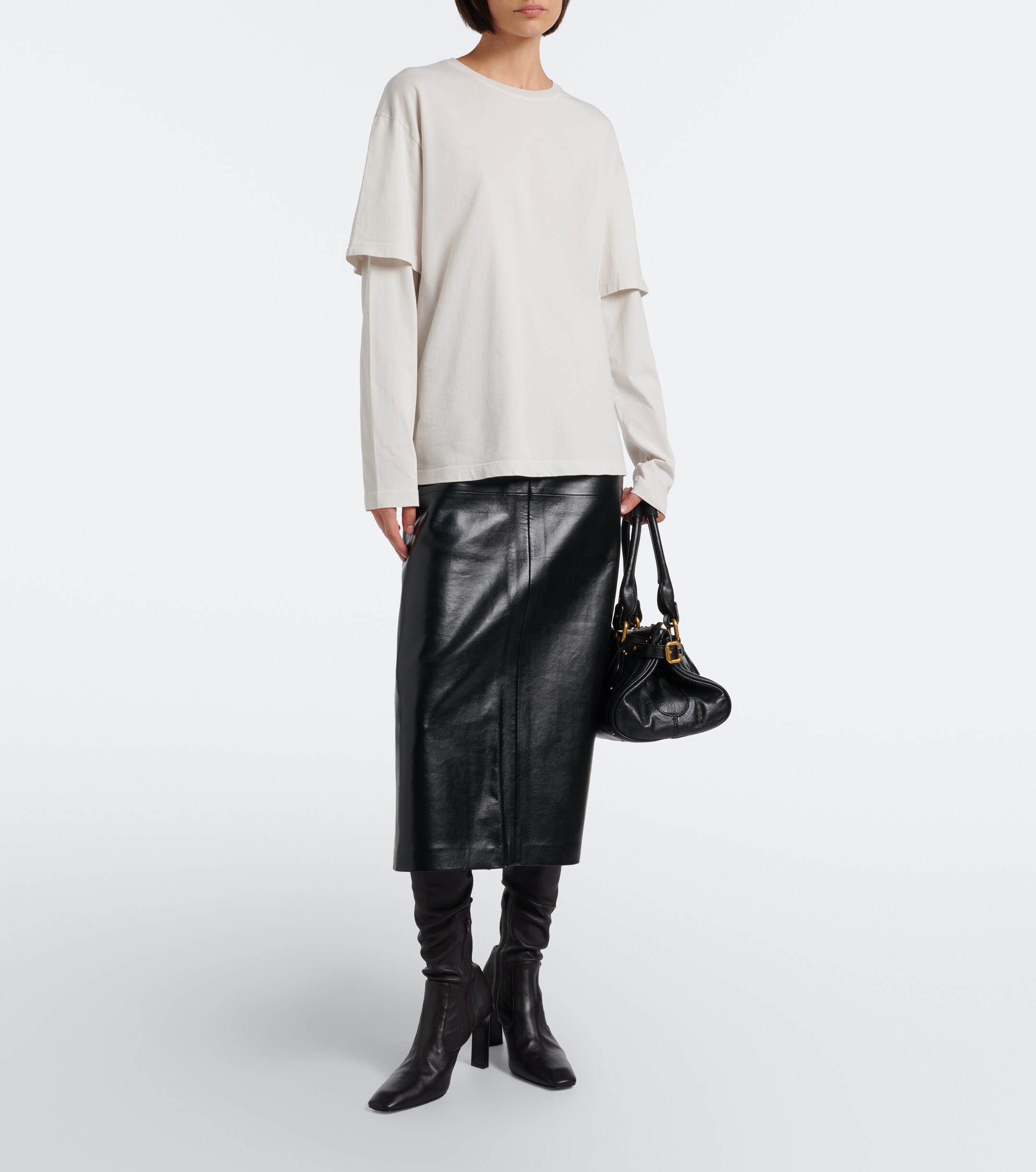 Agolde Agolde Lois layered cotton jersey T-shirt