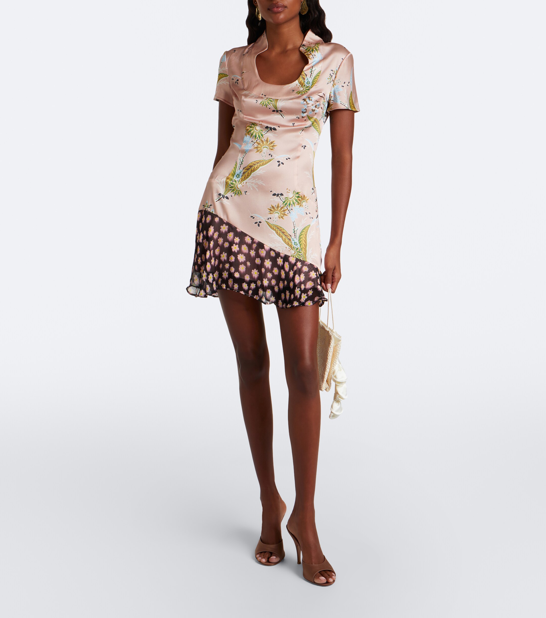 Staud Staud Rae floral silk-blend satin minidress