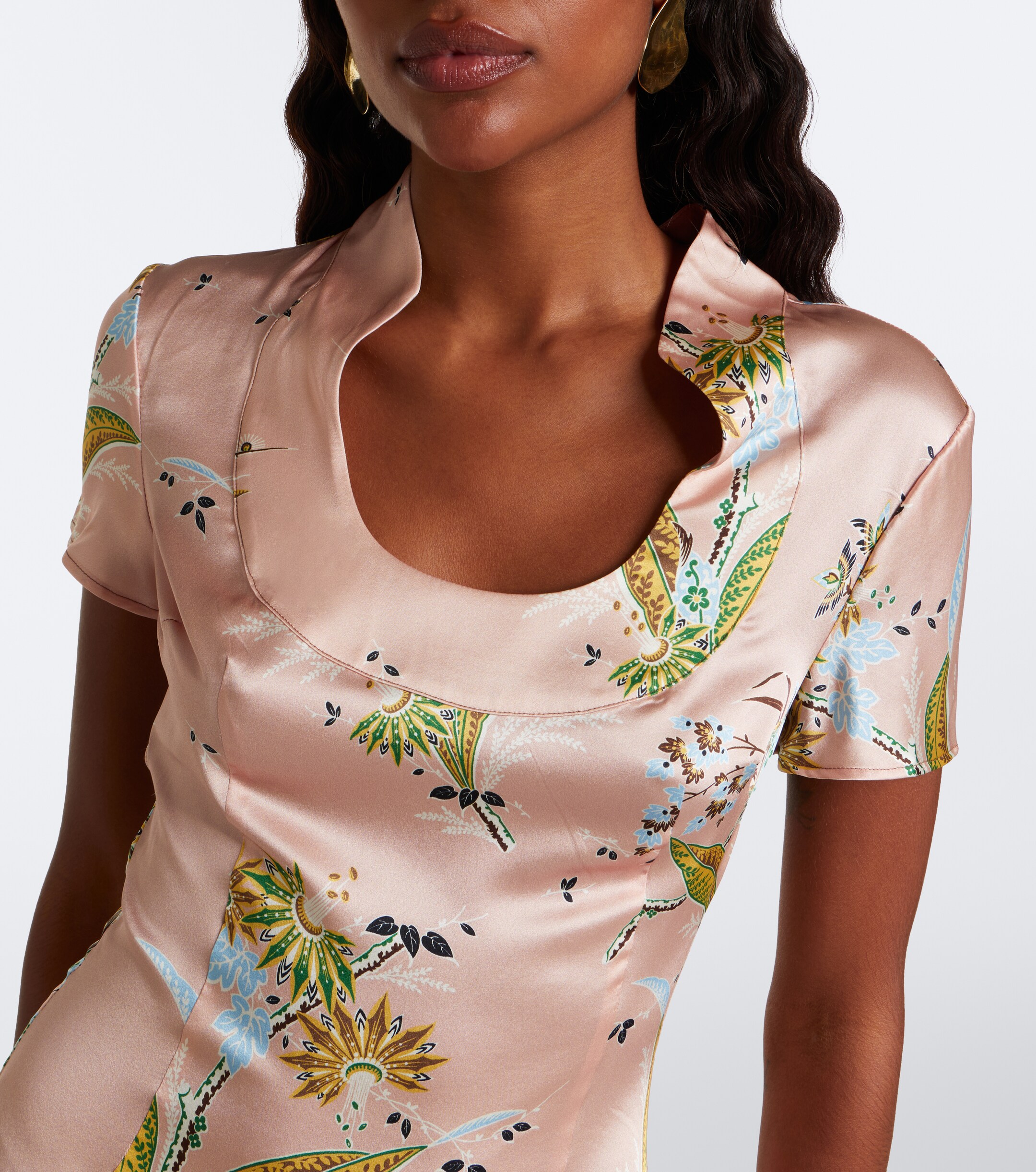 Staud Staud Rae floral silk-blend satin minidress