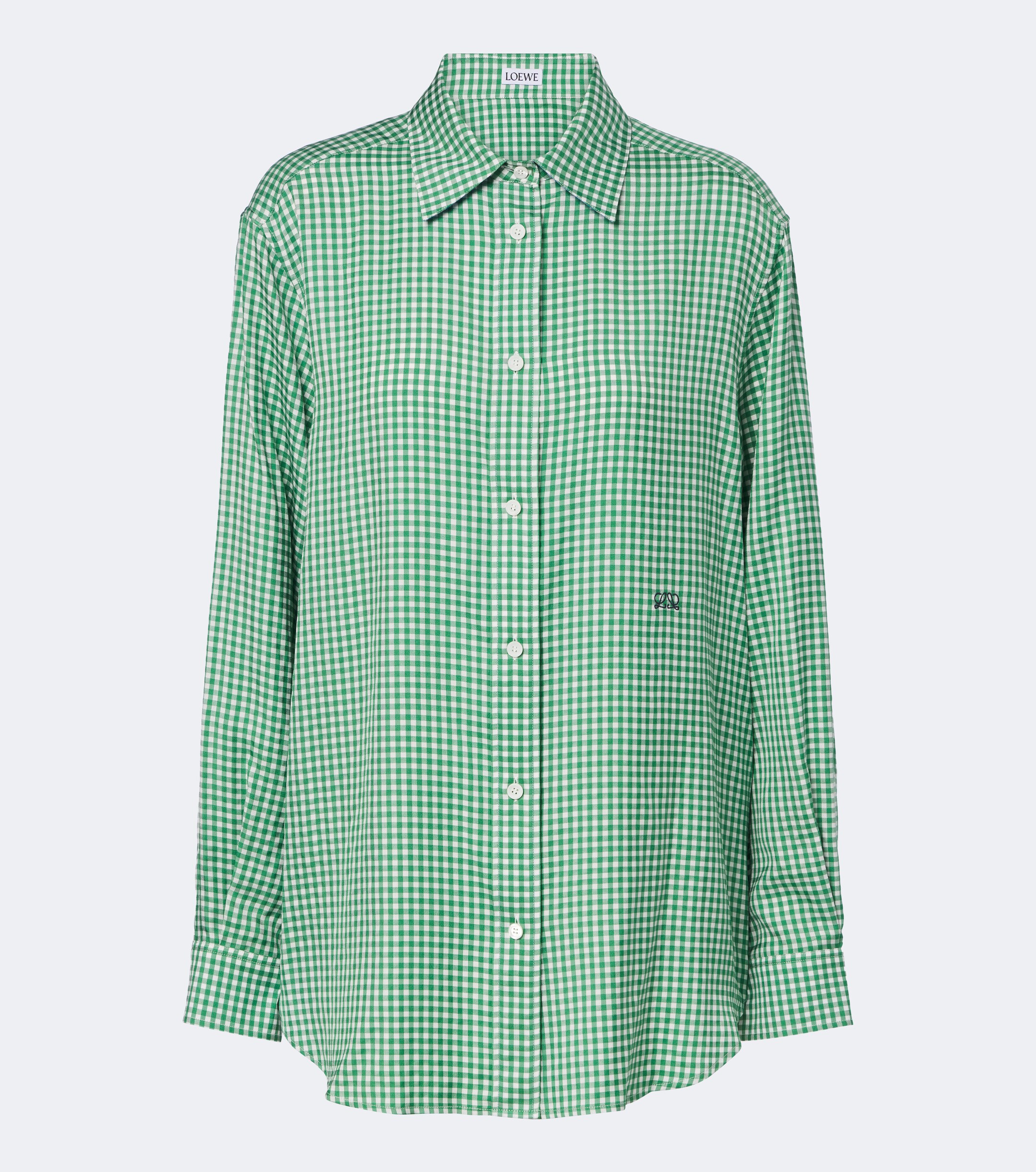 Loewe Loewe Double L gingham silk twill shirt