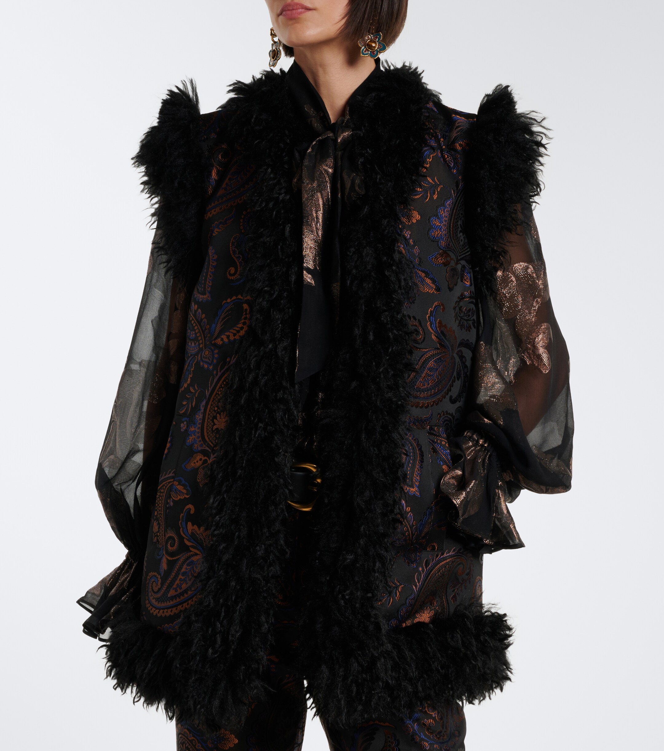 Etro Etro Fringed paisley jacquard vest