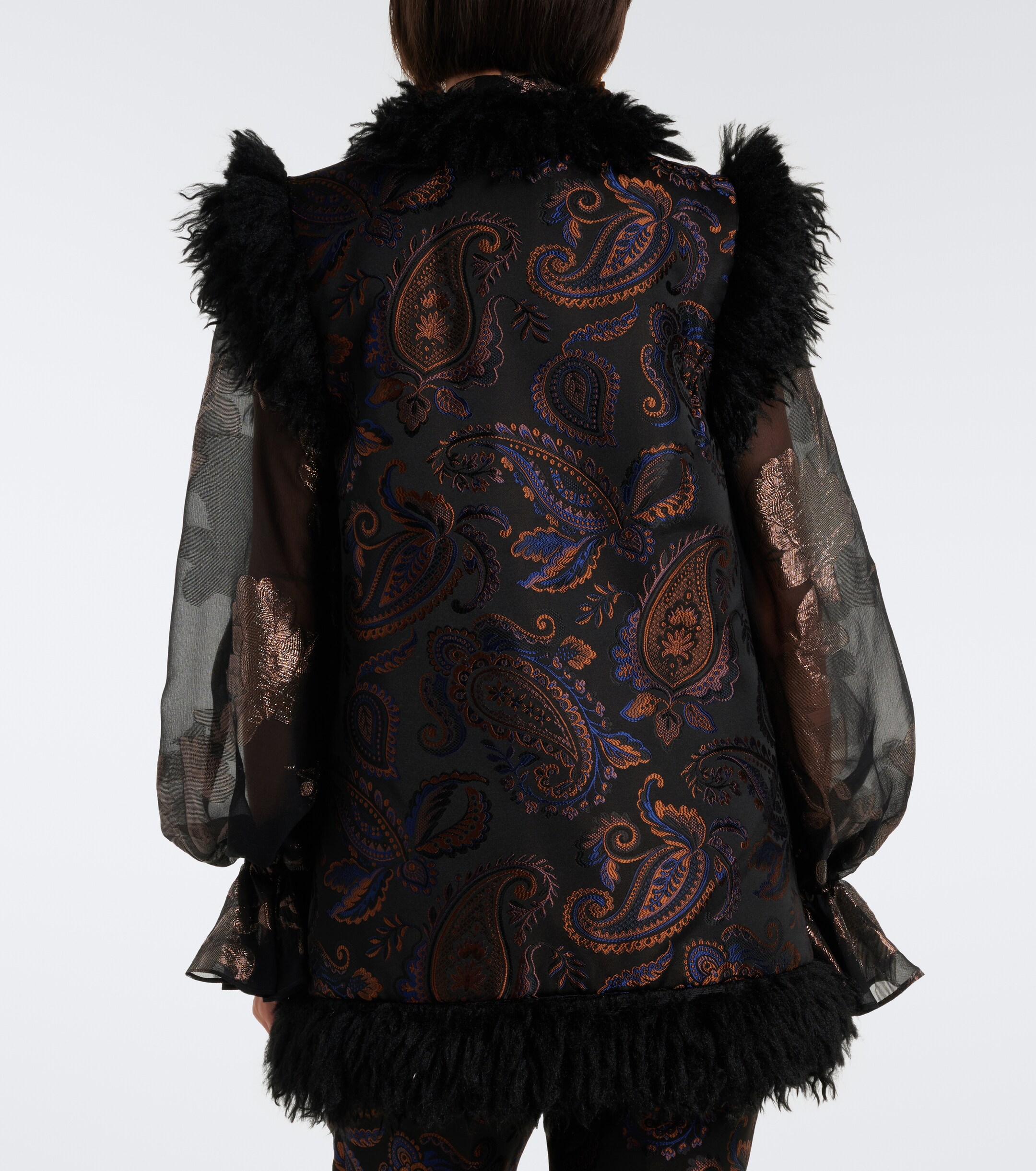 Etro Etro Fringed paisley jacquard vest