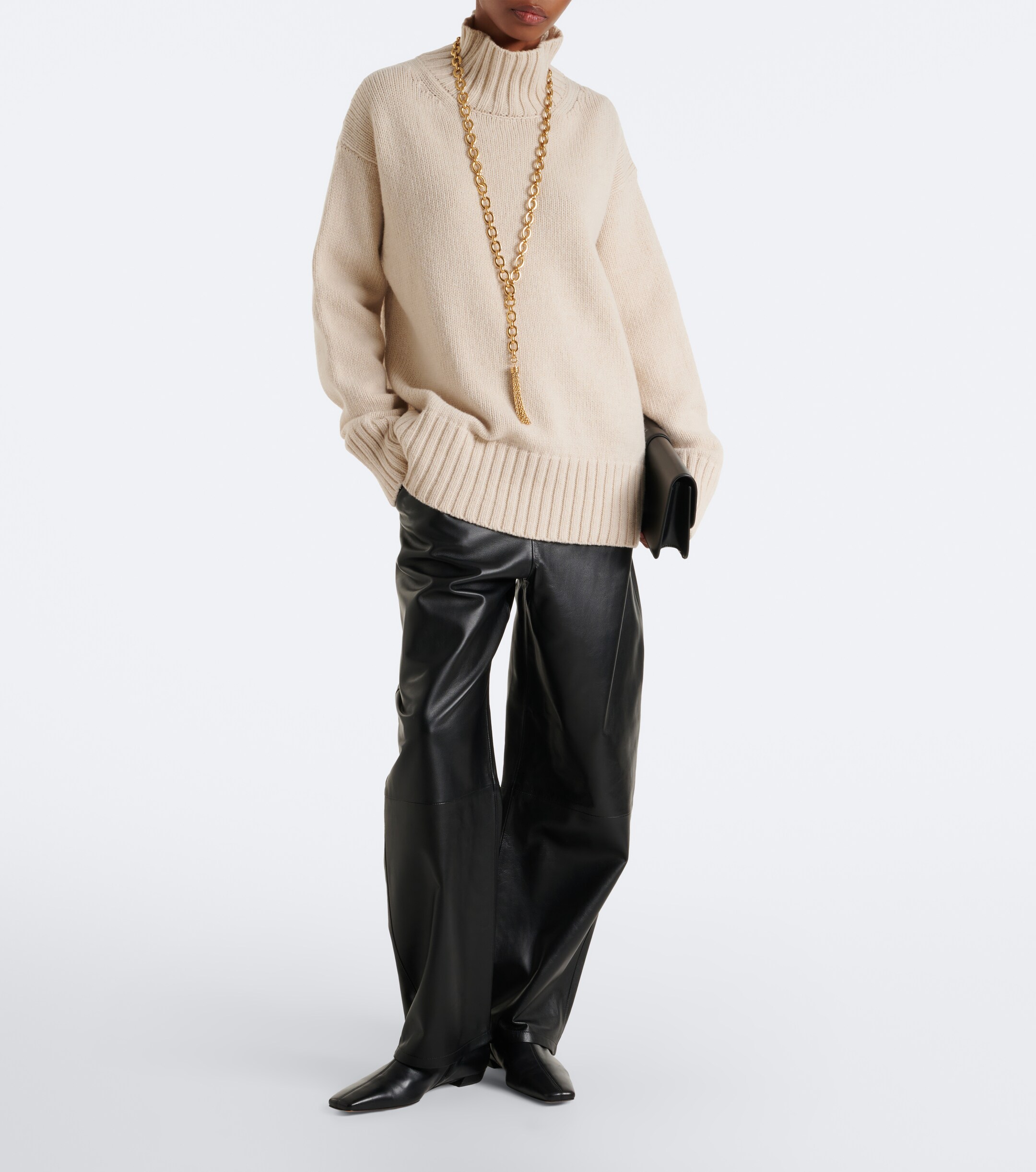 ARMA Arma Noa leather barrel-leg pants