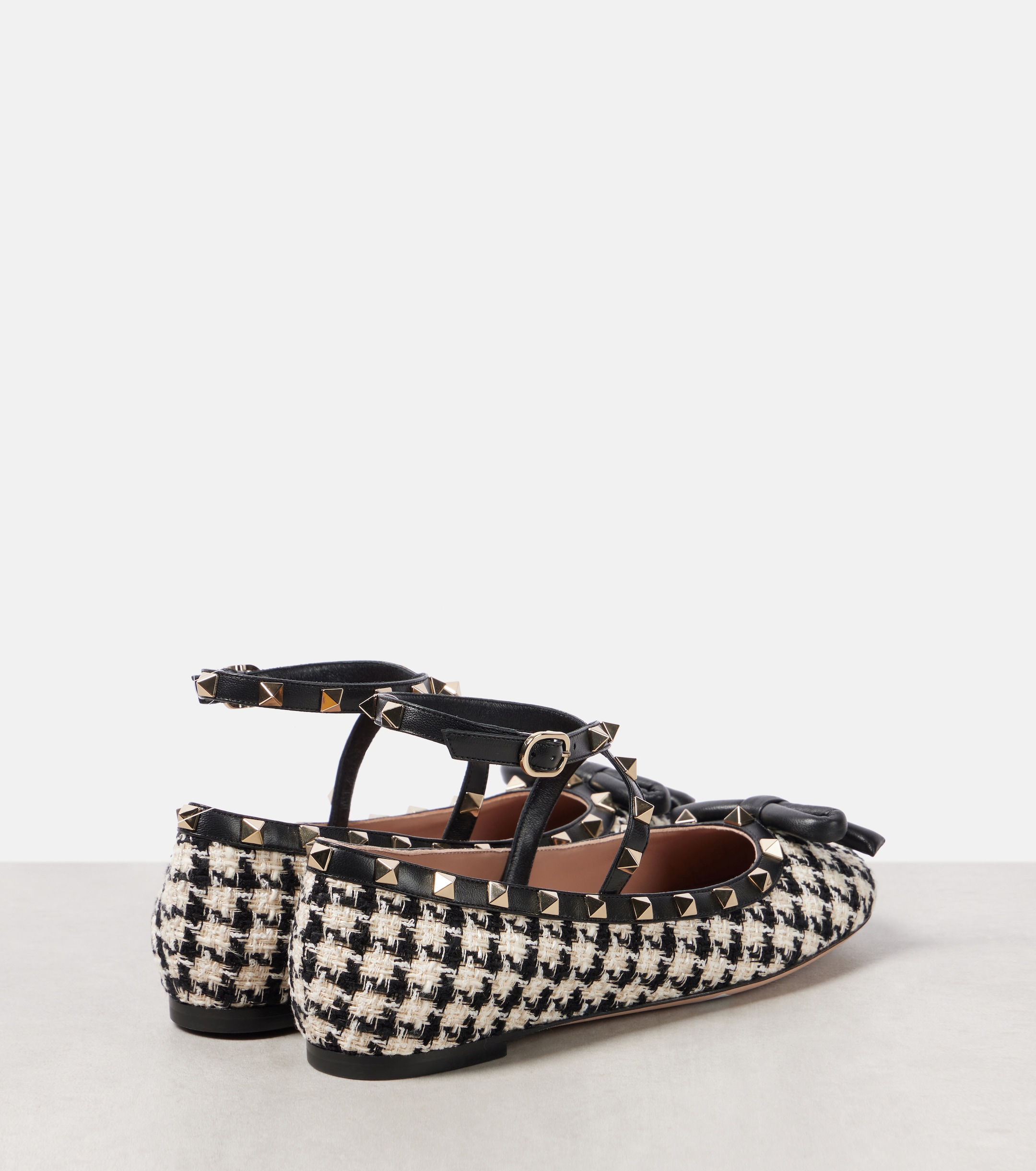 Valentino Garavani Rockstud bouclé ballet flats thumbnail