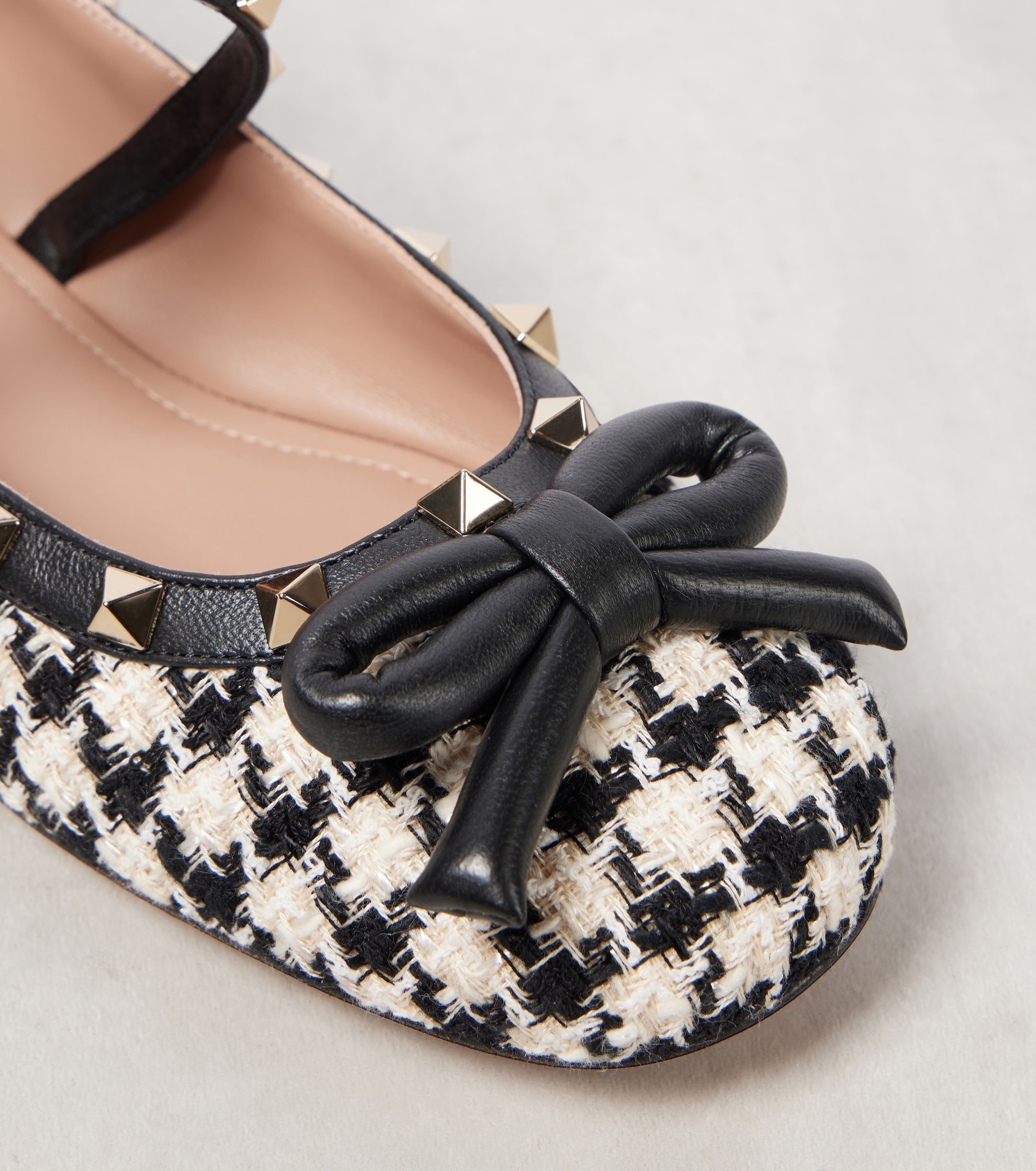 Valentino Garavani Rockstud bouclé ballet flats thumbnail