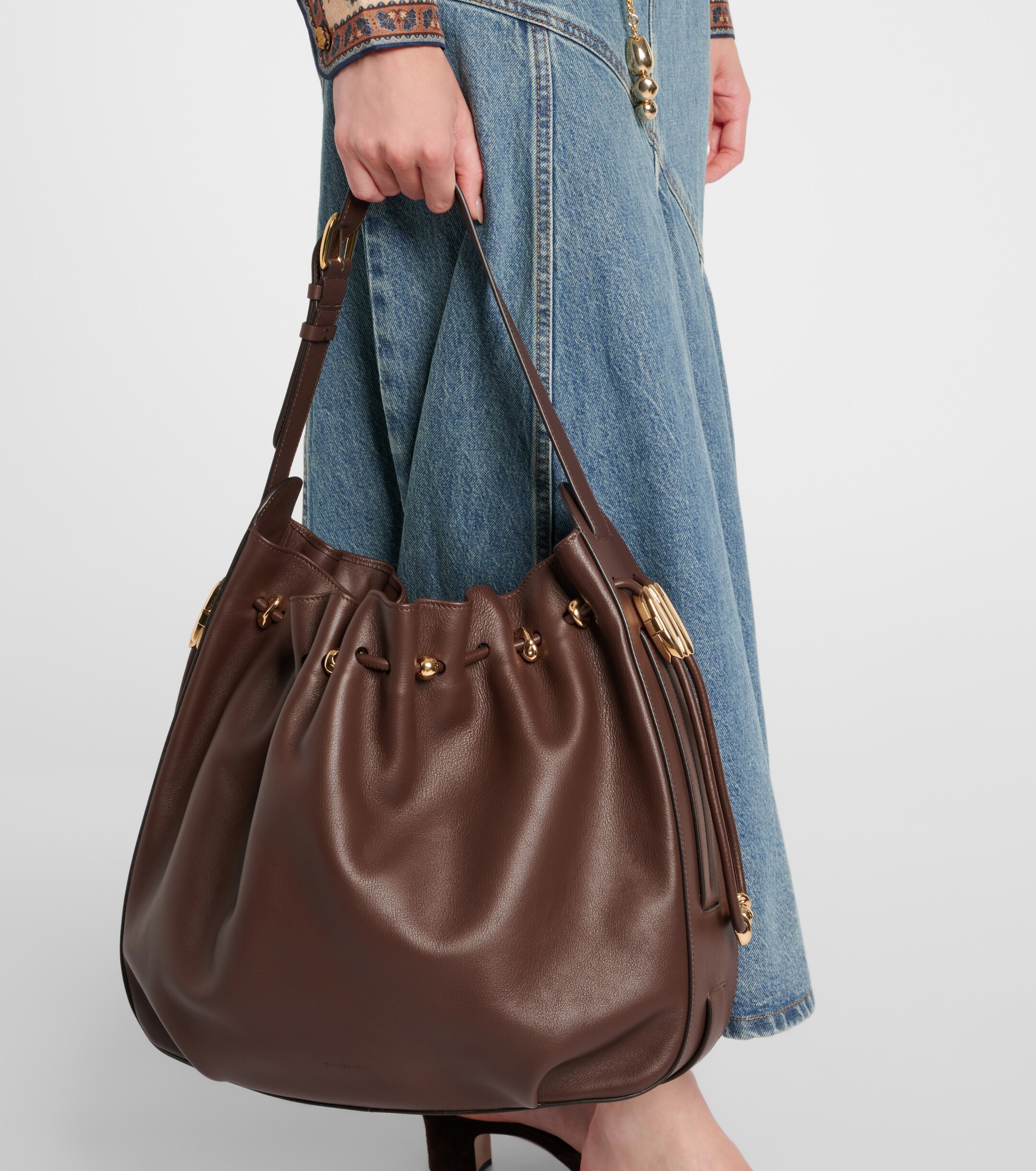 Zimmermann Halcyon Large leather bucket bag