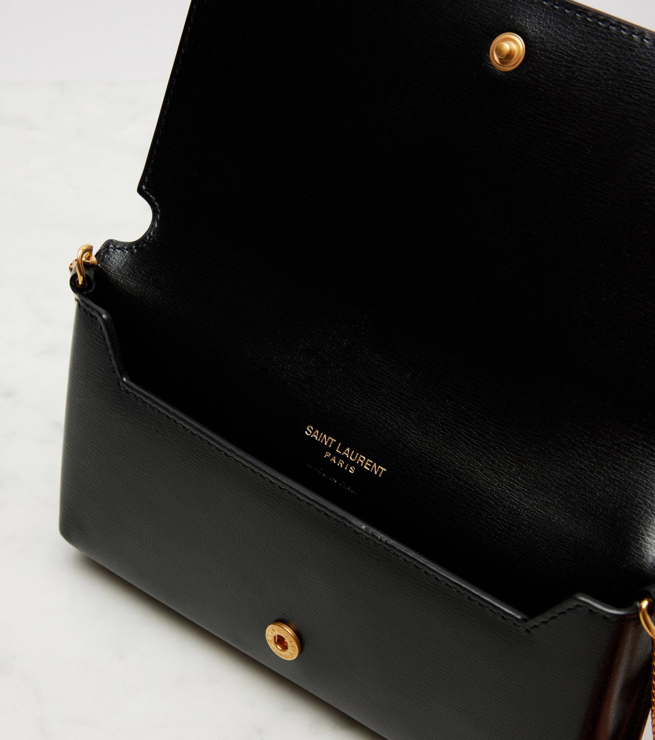 Saint Laurent Cassandre leather phone pouch