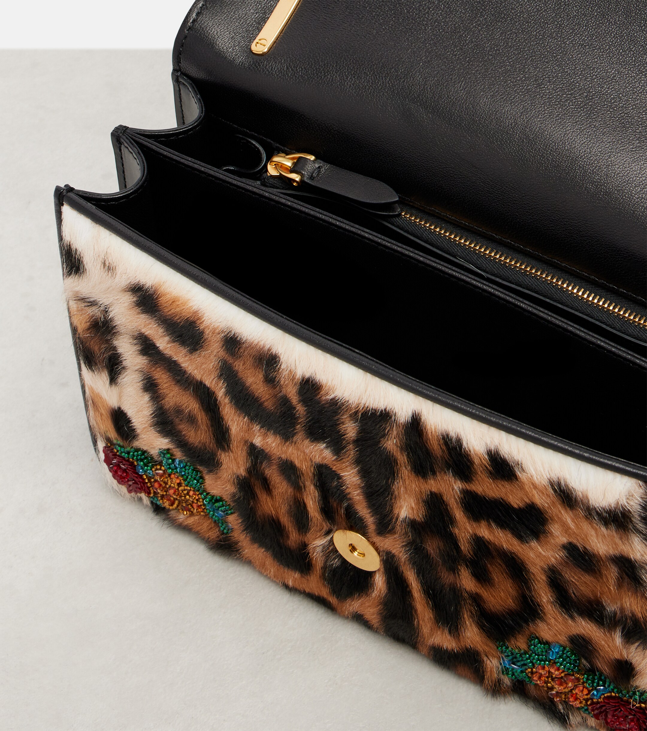 Valentino Garavani Vain Small embellished calf hair shoulder bag thumbnail