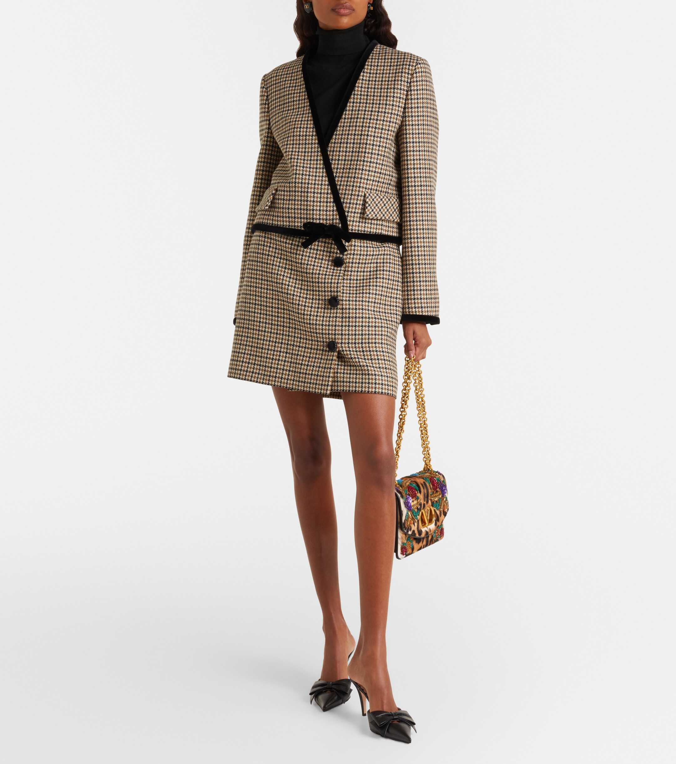 Valentino Garavani Vain Small embellished calf hair shoulder bag thumbnail