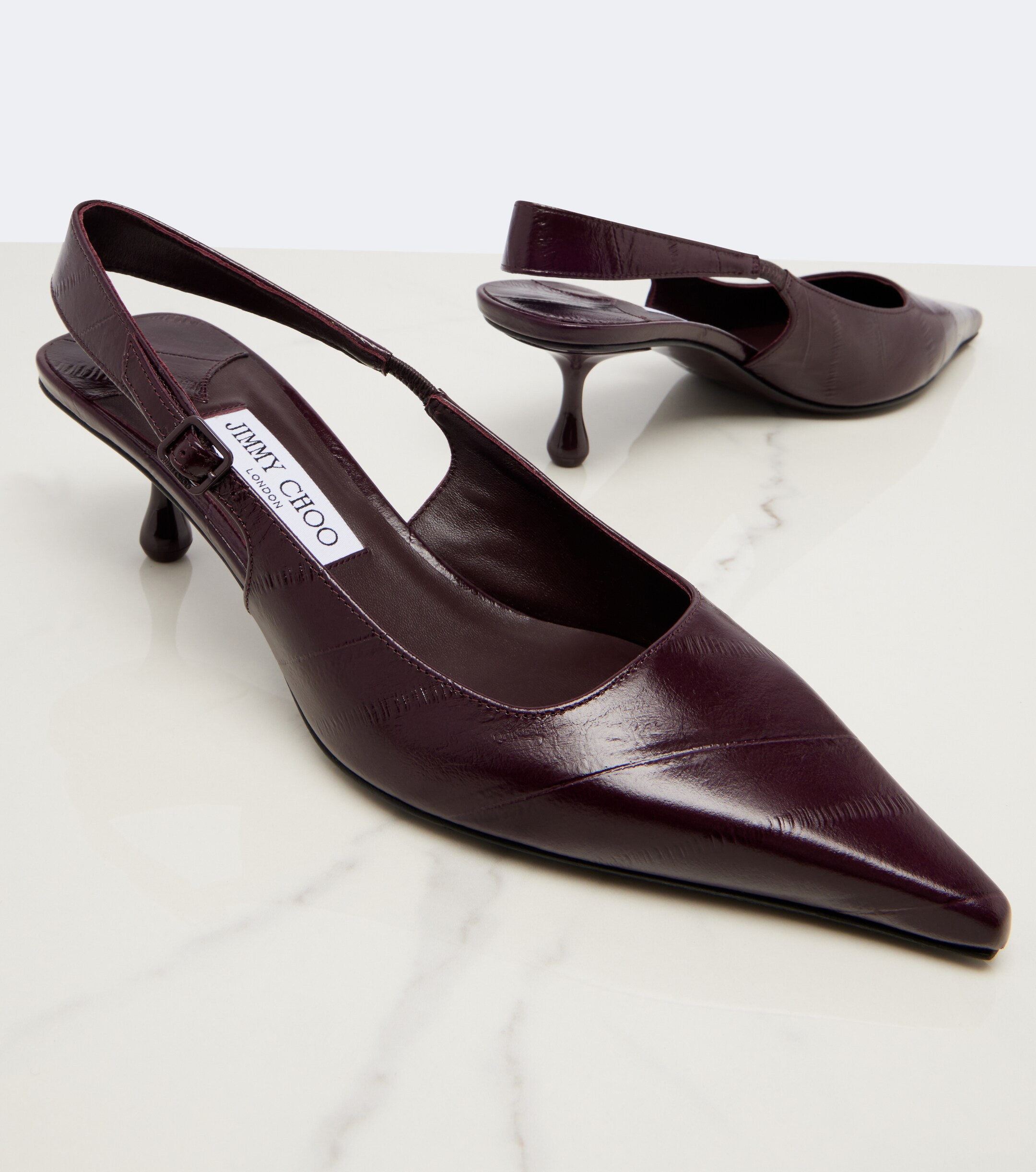 JIMMY CHOO Jimmy Choo Amel leather slingback pumps