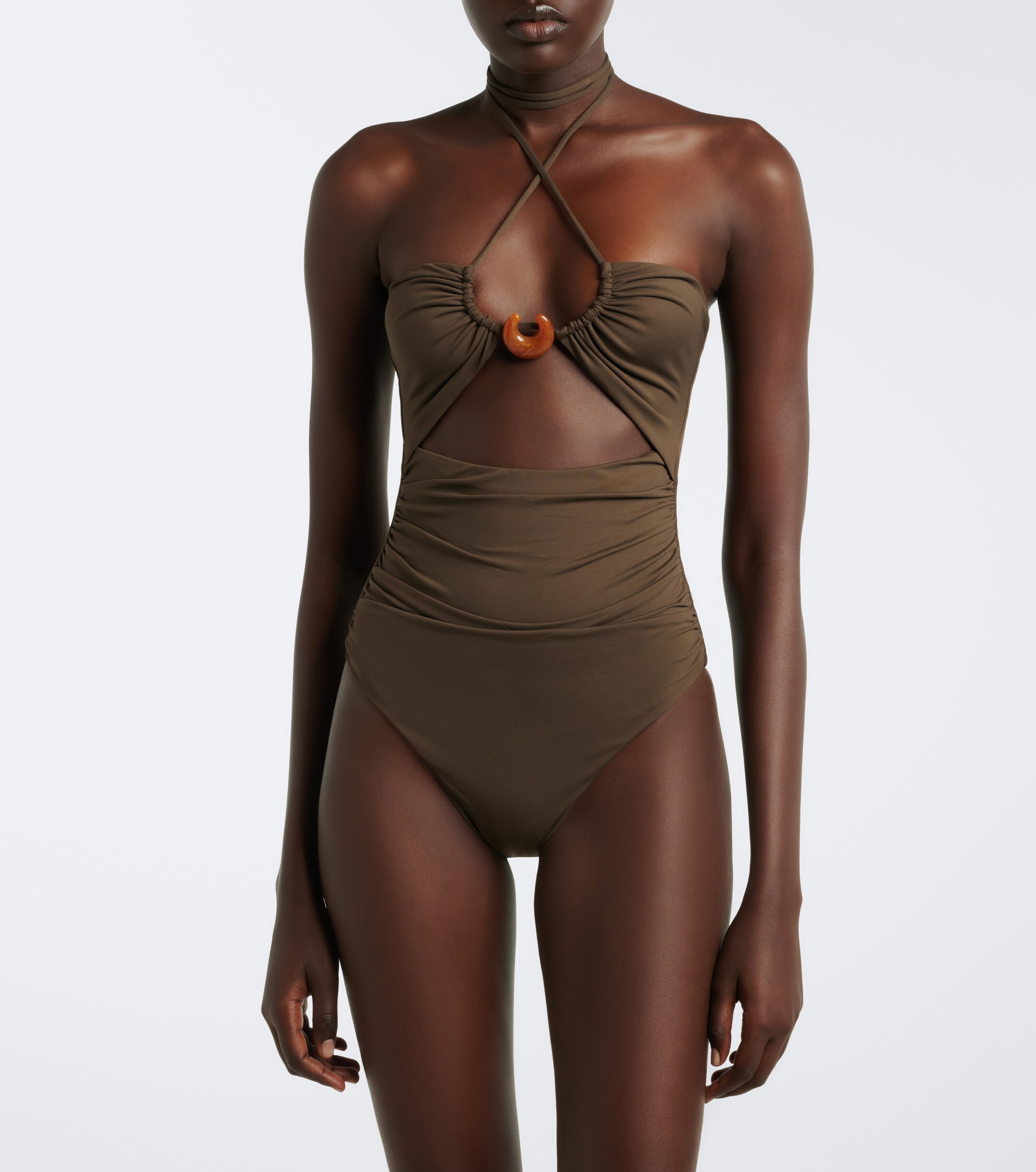 Magda Butrym Magda Butrym Ruched halterneck swimsuit