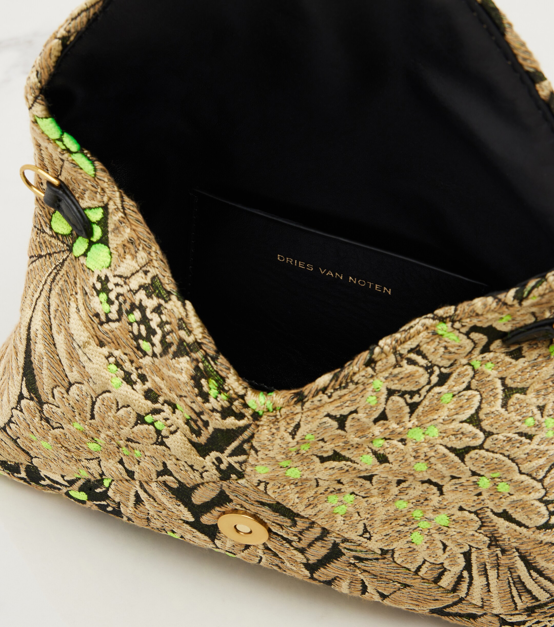 Dries Van Noten Small floral jacquard clutch