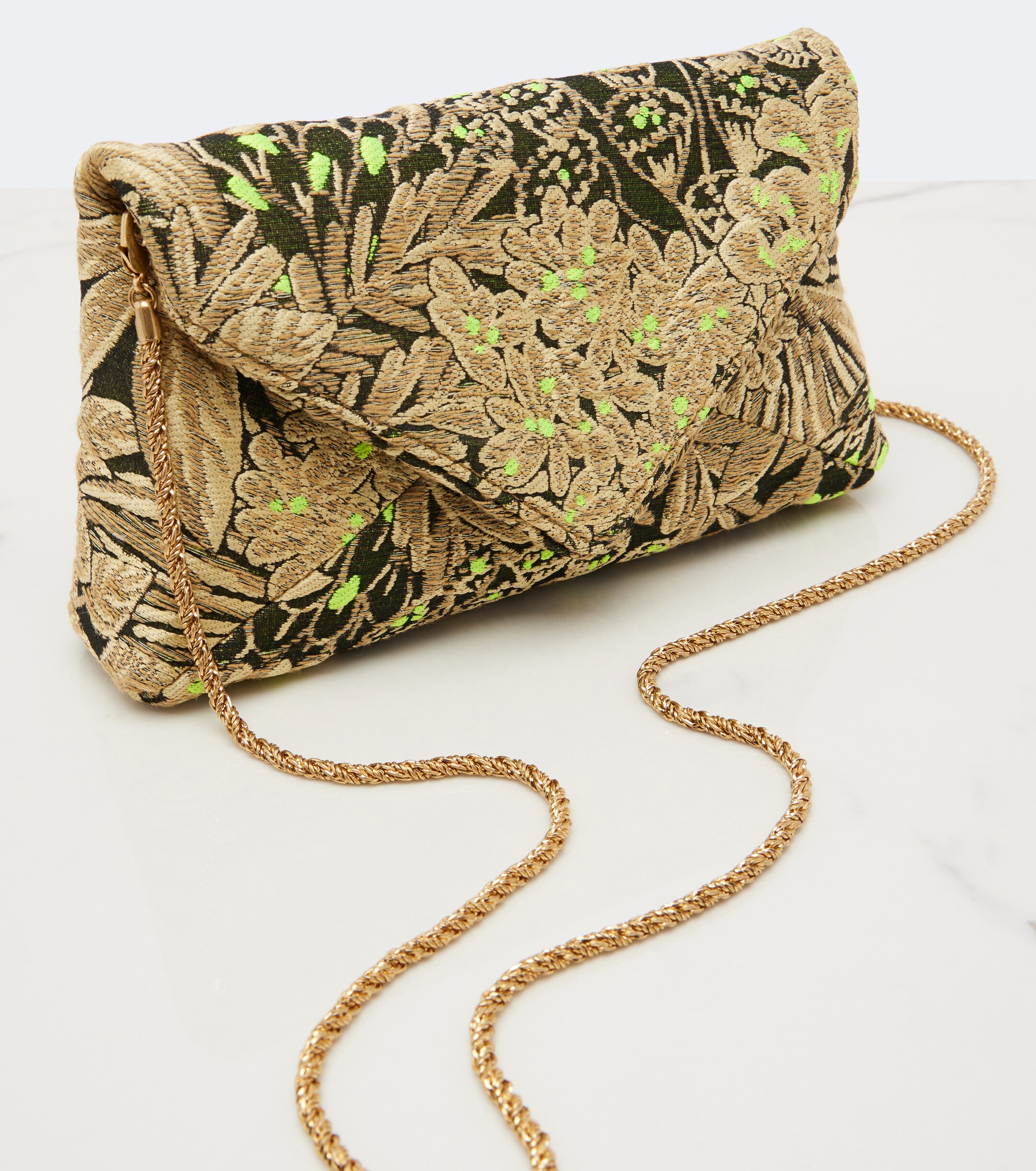 Dries Van Noten Small floral jacquard clutch