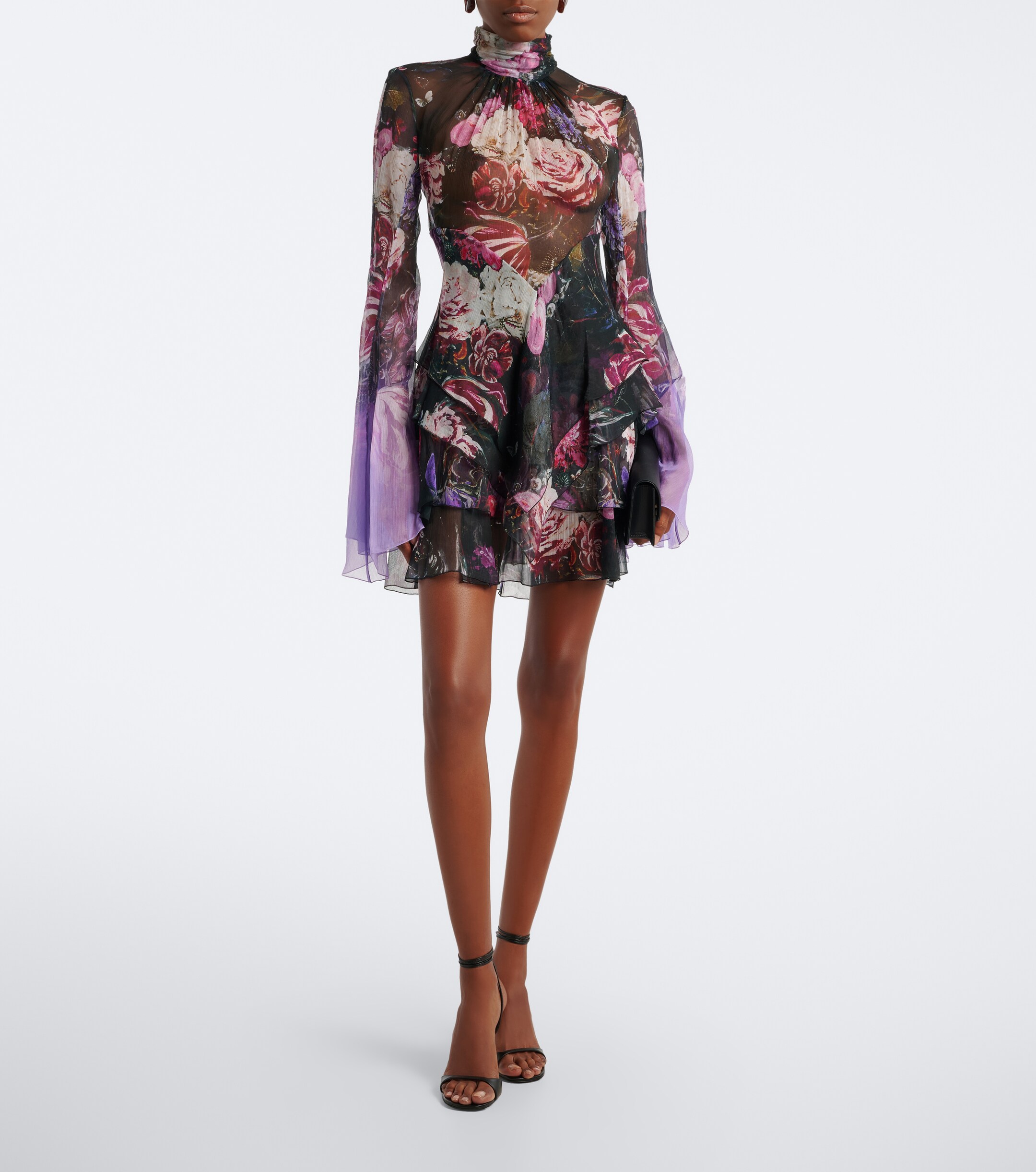 ROBERTO CAVALLI Roberto Cavalli Floral open-back silk minidress