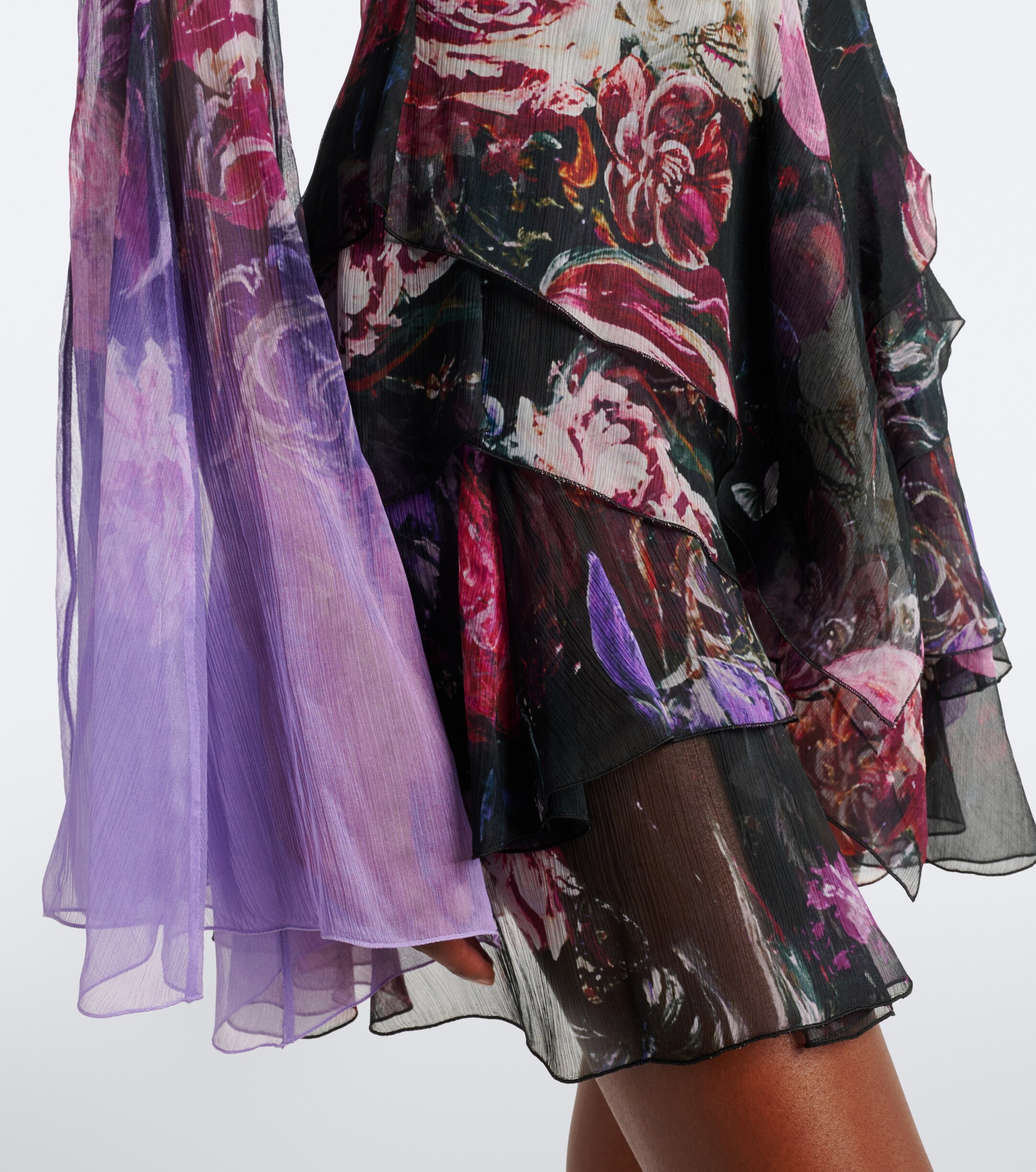 ROBERTO CAVALLI Roberto Cavalli Floral open-back silk minidress