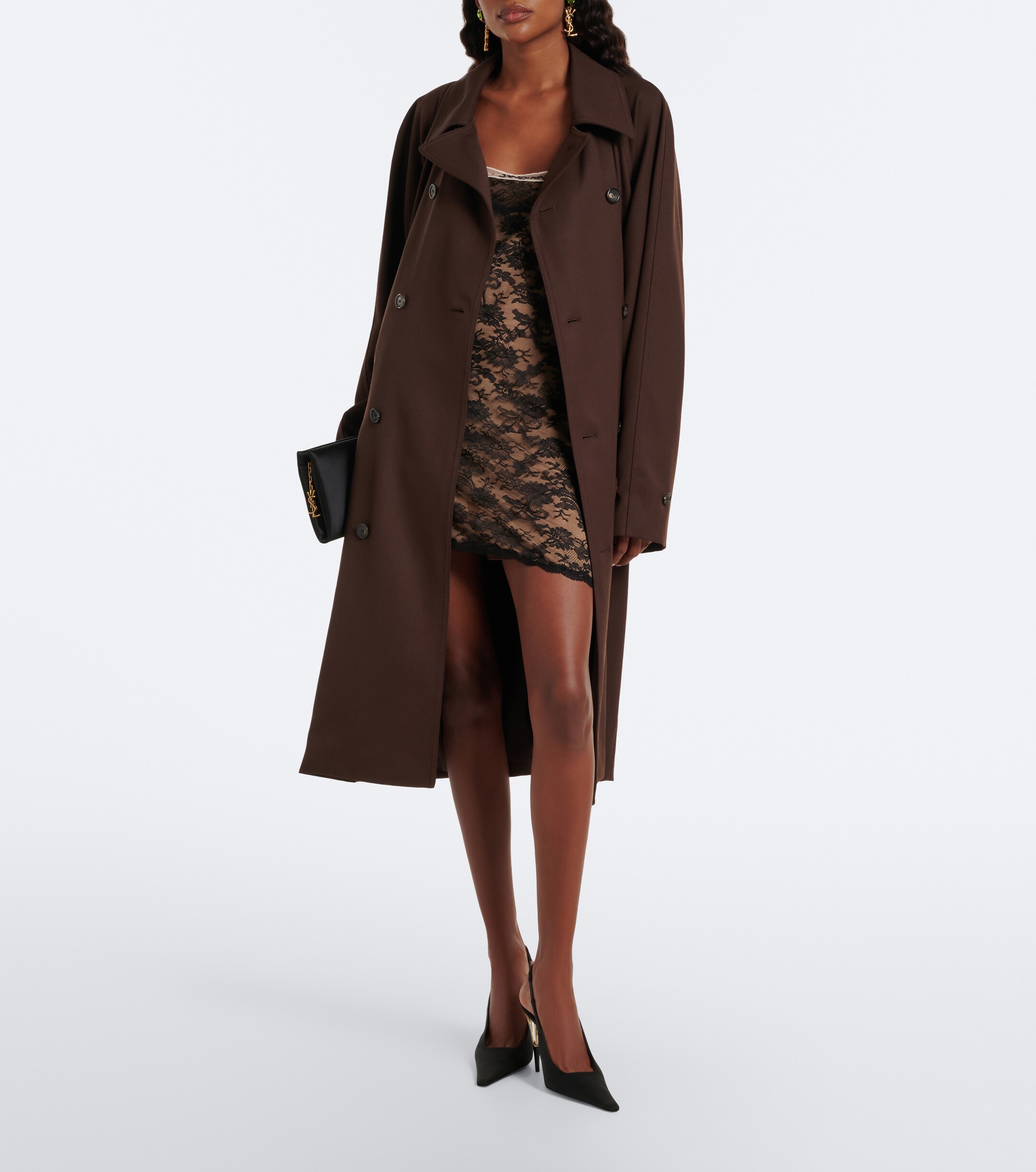 Saint Laurent Saint Laurent Double-breasted wool trench coat