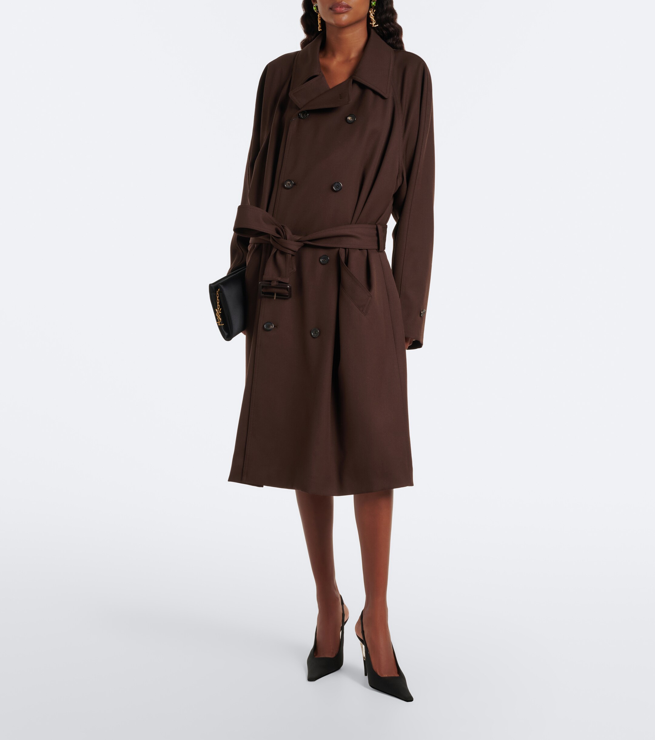 Saint Laurent Saint Laurent Double-breasted wool trench coat