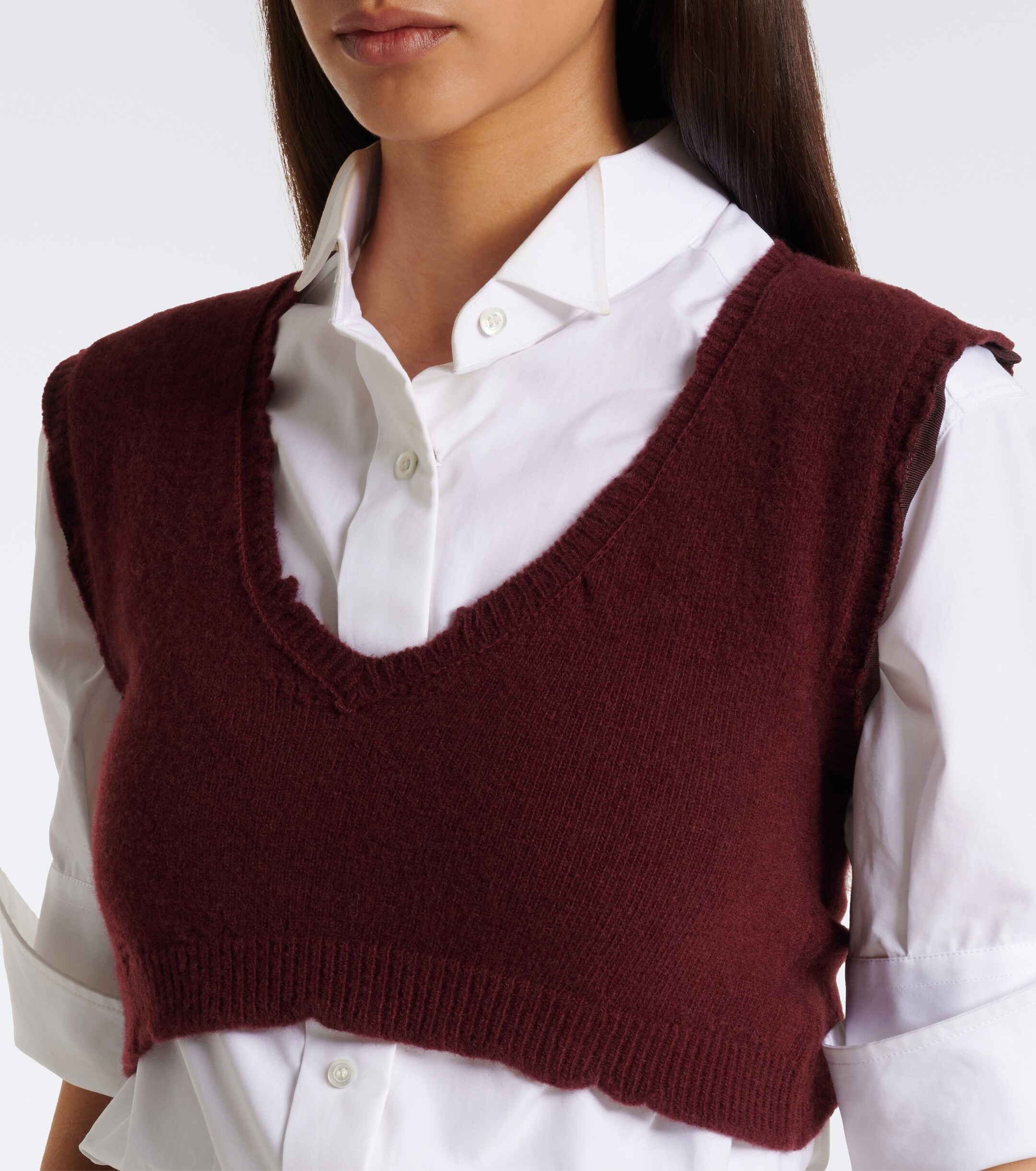 Maison Margiela Maison Margiela Cropped virgin wool sweater vest