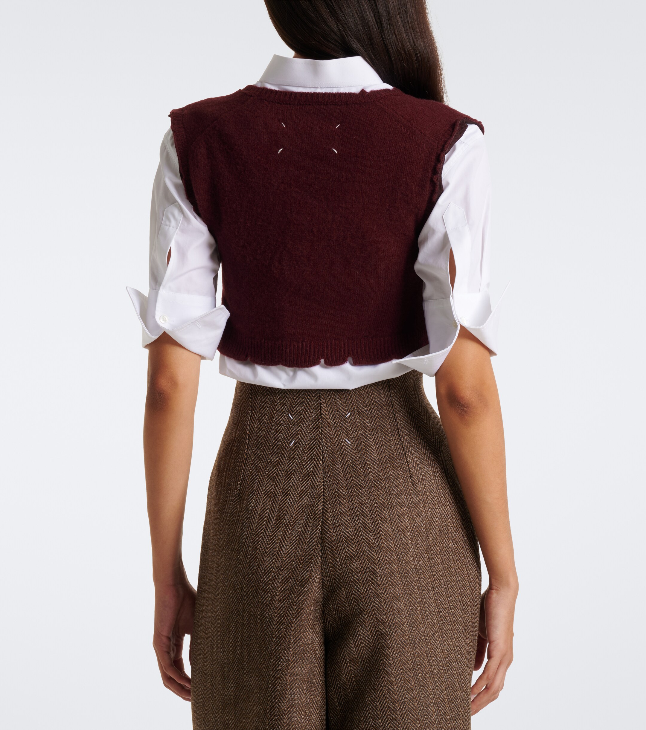 Maison Margiela Maison Margiela Cropped virgin wool sweater vest