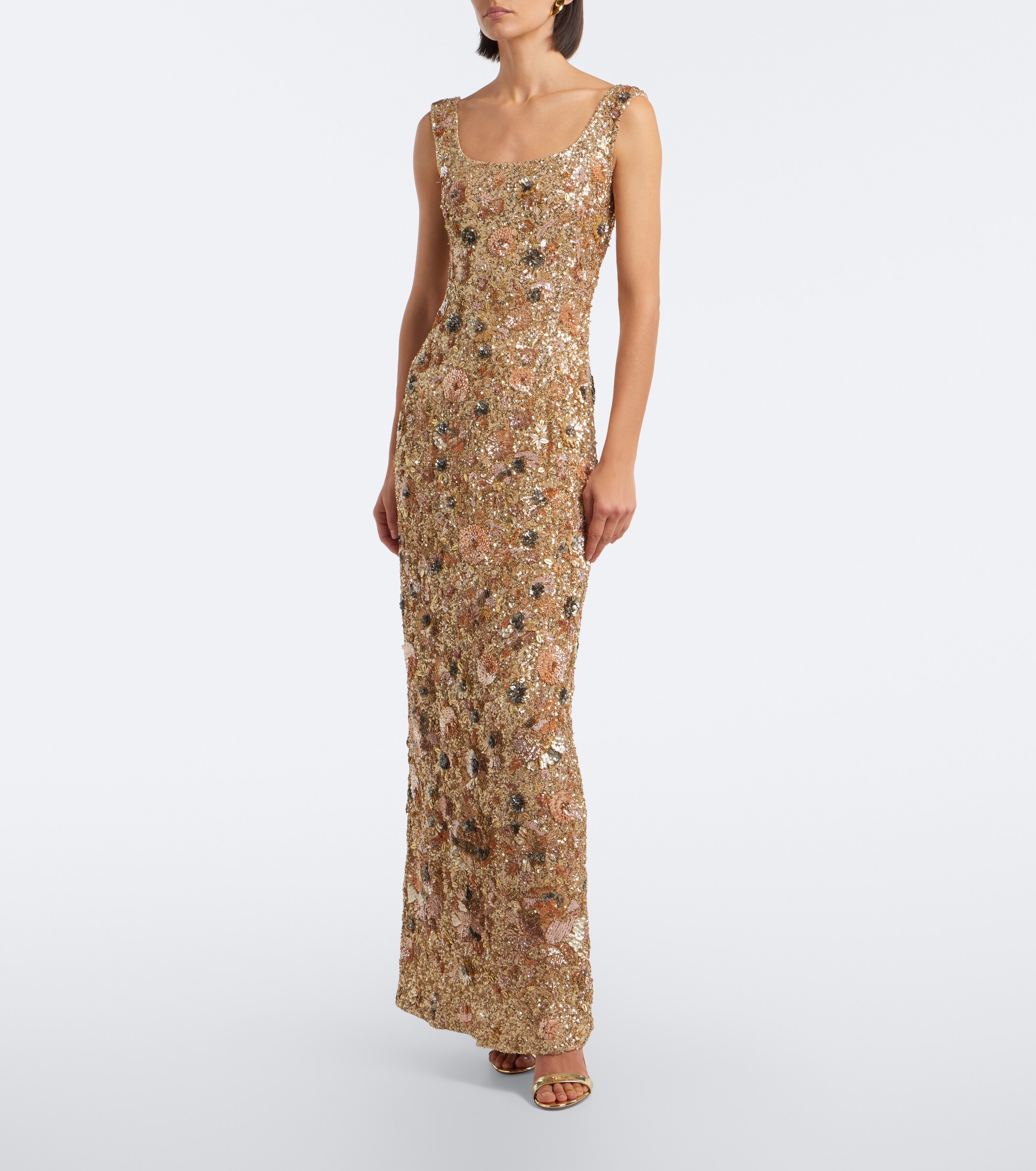 LA FUORI Là Fuori Cyprus Garden floral sequined gown