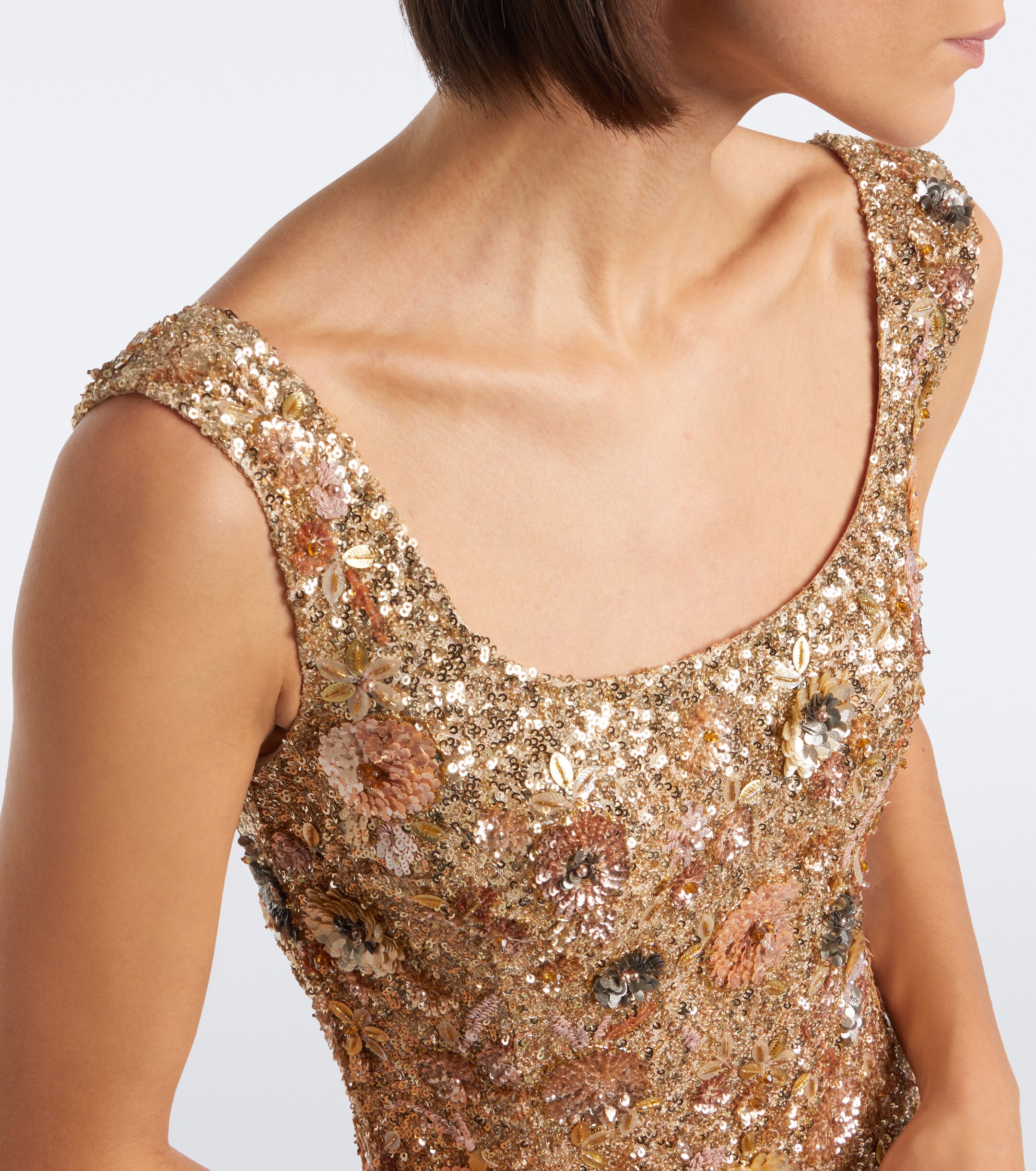 LA FUORI Là Fuori Cyprus Garden floral sequined gown