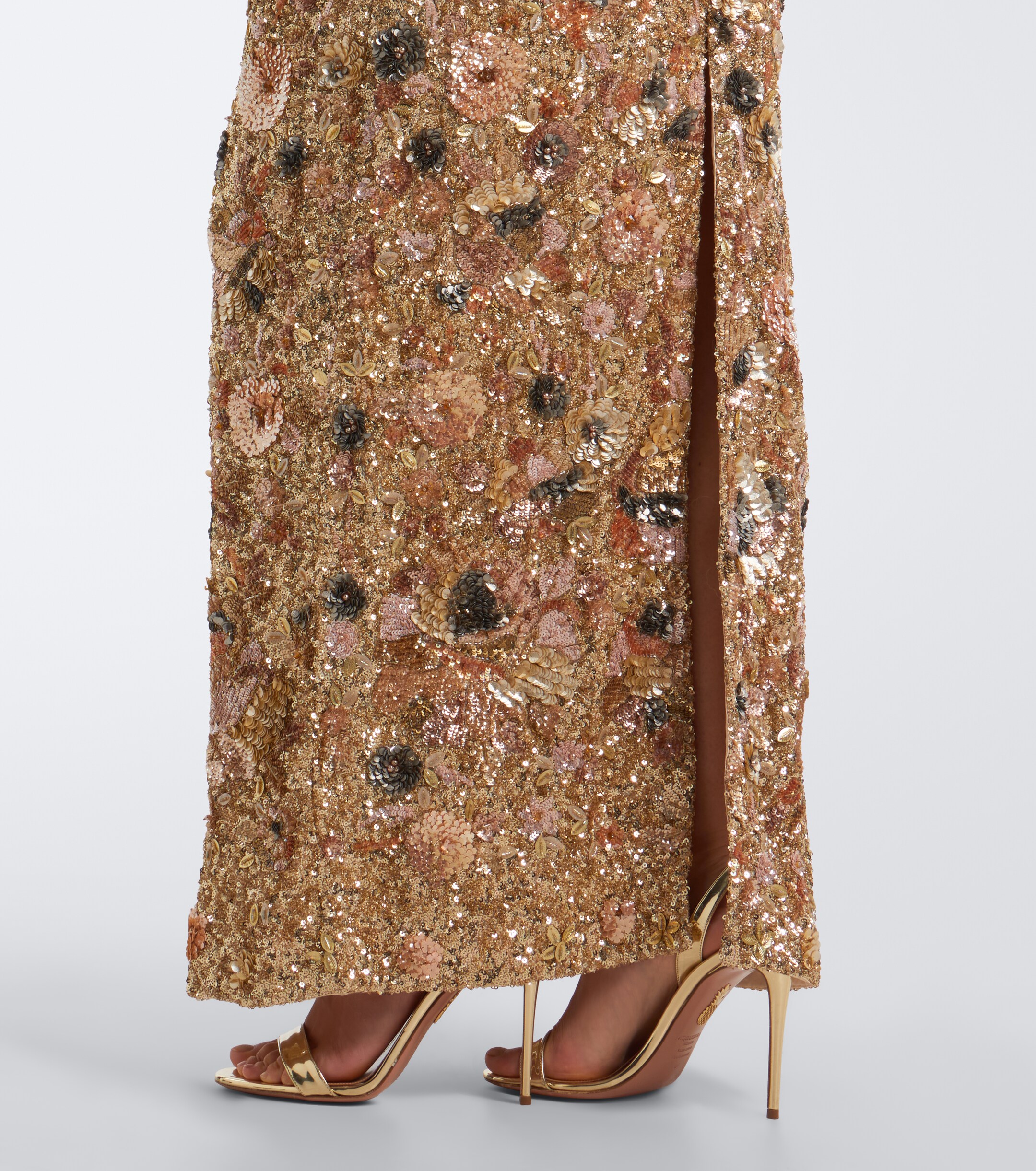 LA FUORI Là Fuori Cyprus Garden floral sequined gown