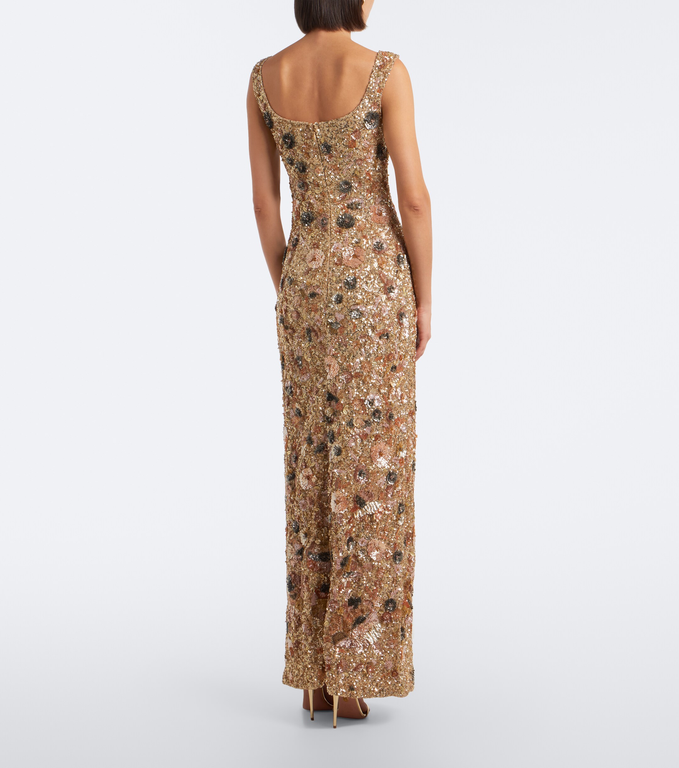 LA FUORI Là Fuori Cyprus Garden floral sequined gown