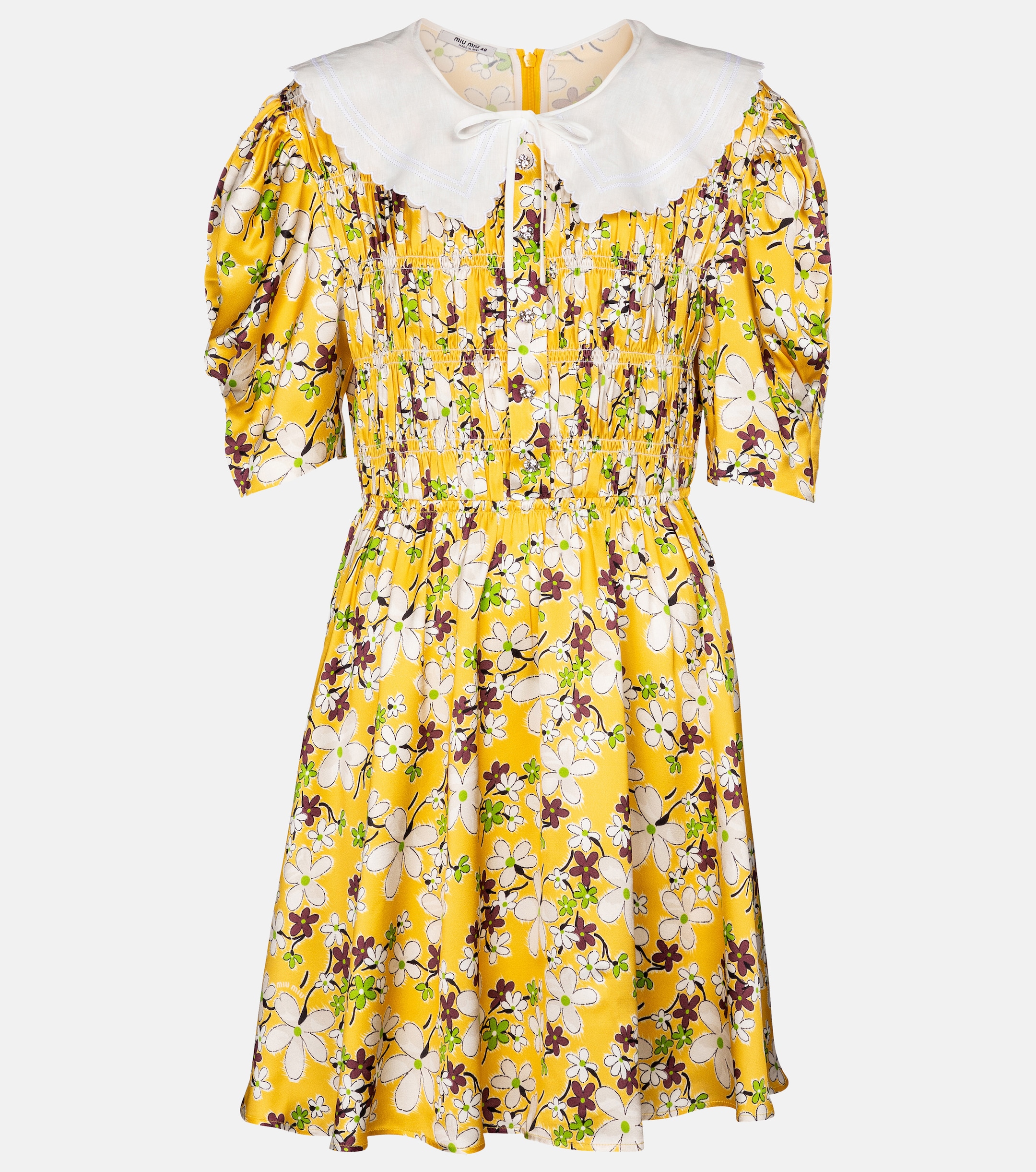 Miu Miu - Floral crêpe satin minidress | Plush