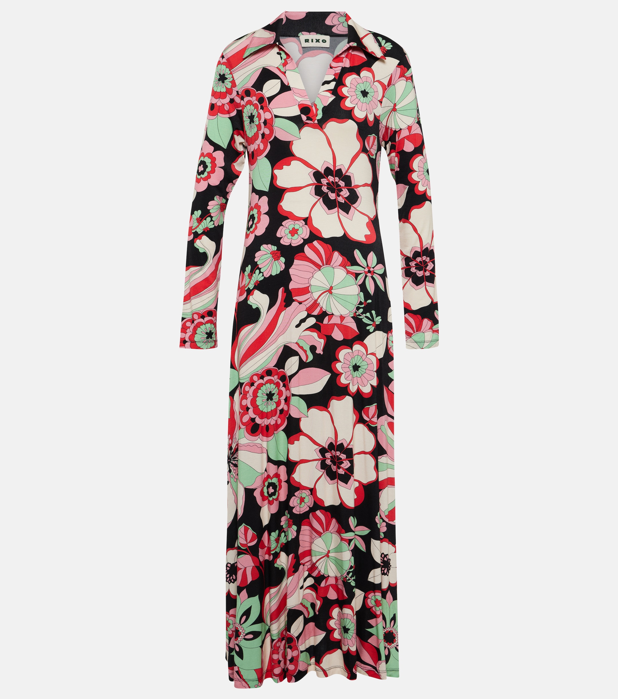 RIXO Tillie floral jersey midi dress