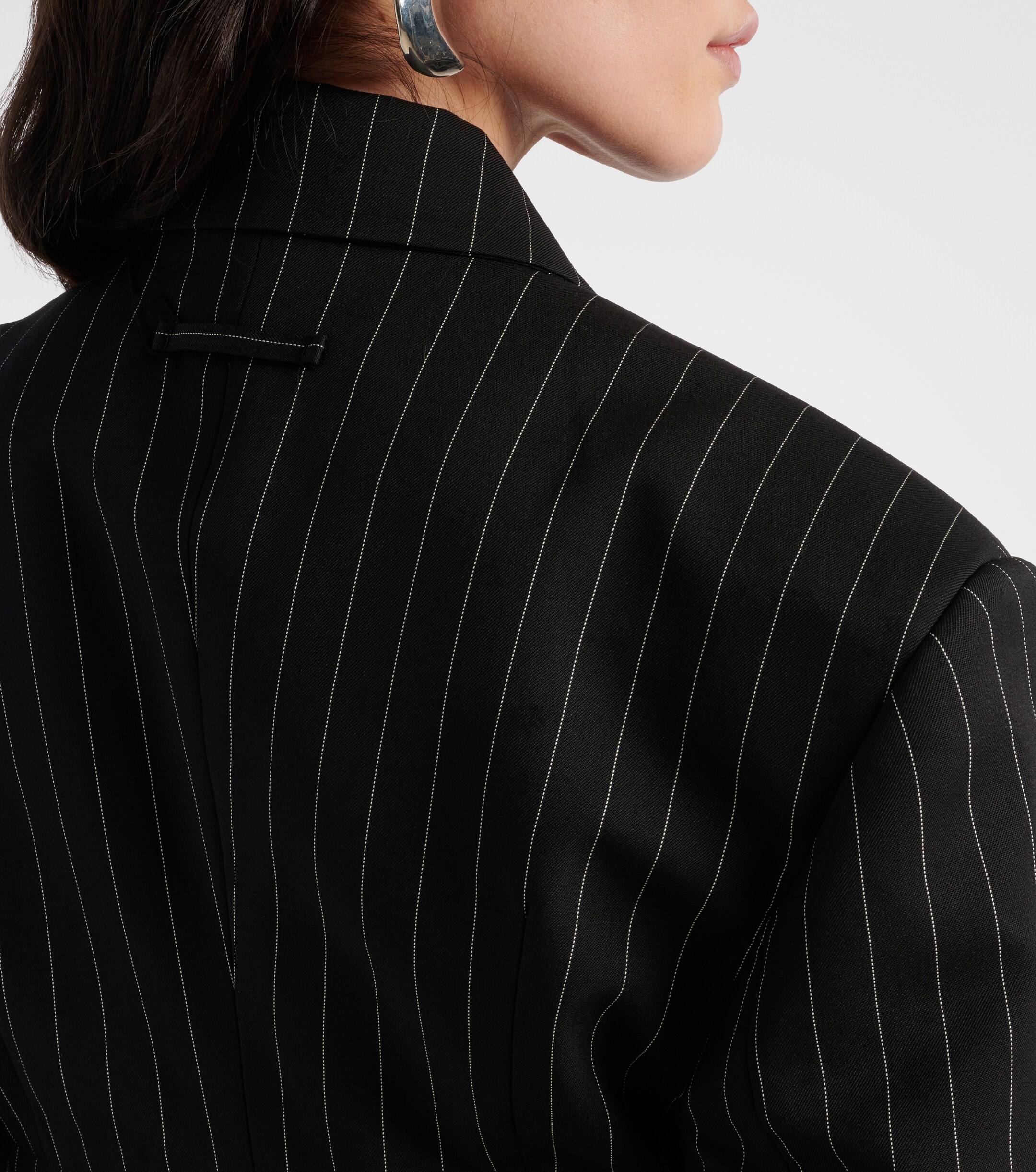 Jean Paul Gaultier Pinstripe cropped wool blazer thumbnail