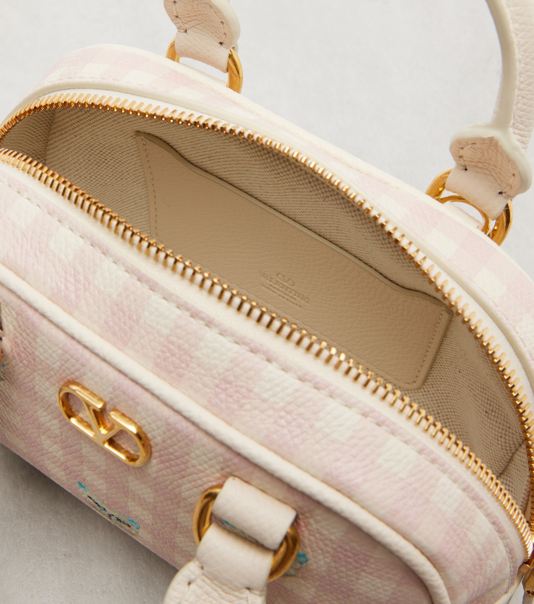 Valentino Garavani Gingham leather tote bag thumbnail