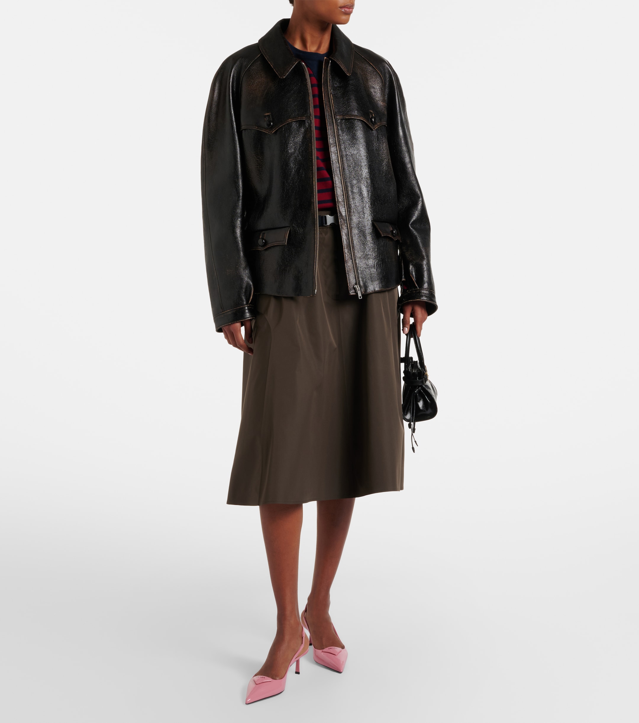 Prada Patent leather slingback pumps