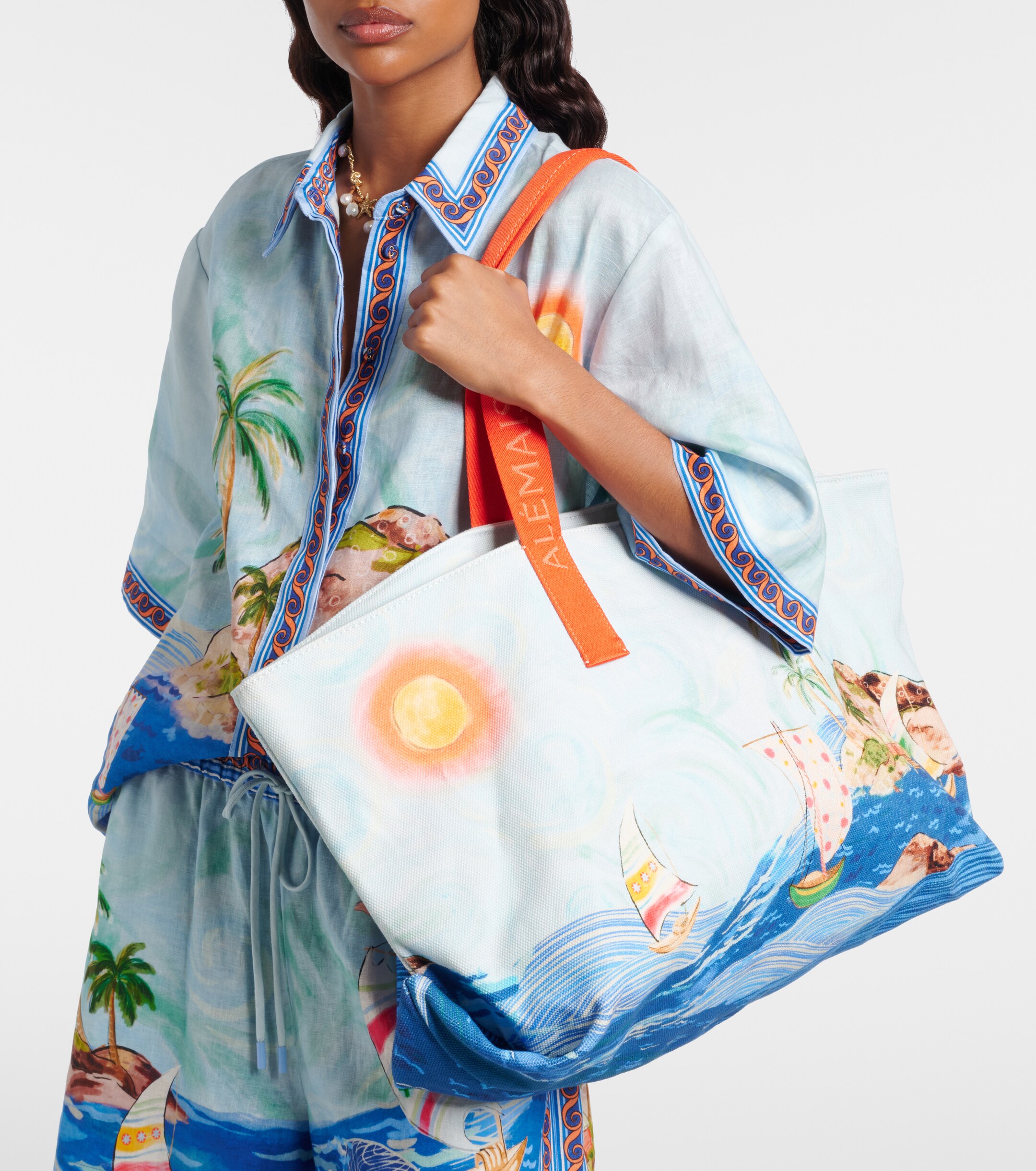 Alémais Printed cotton canvas tote bag