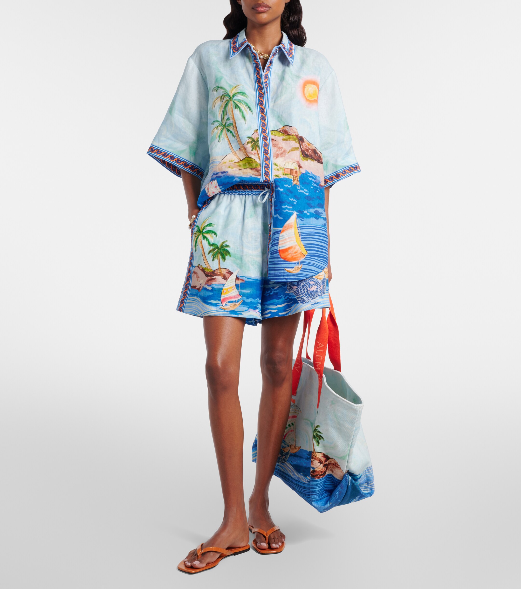 Alémais Printed cotton canvas tote bag