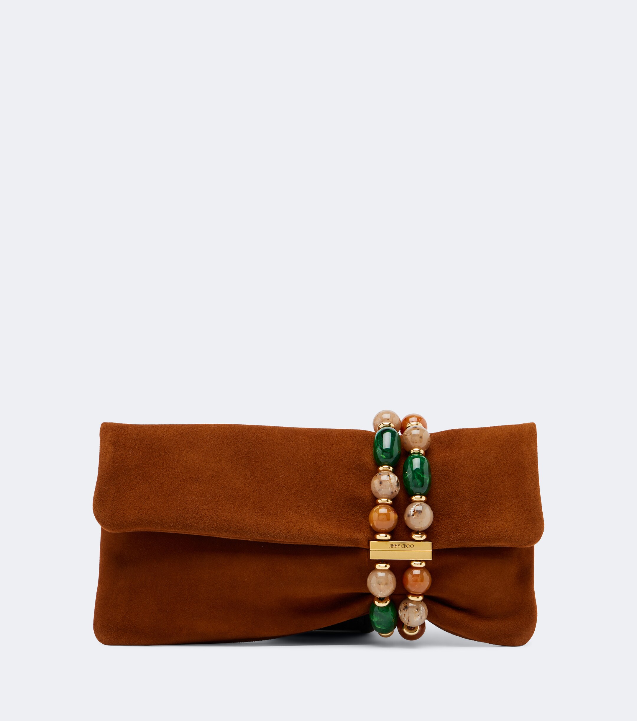 JIMMY CHOO Zandra beaded suede clutch